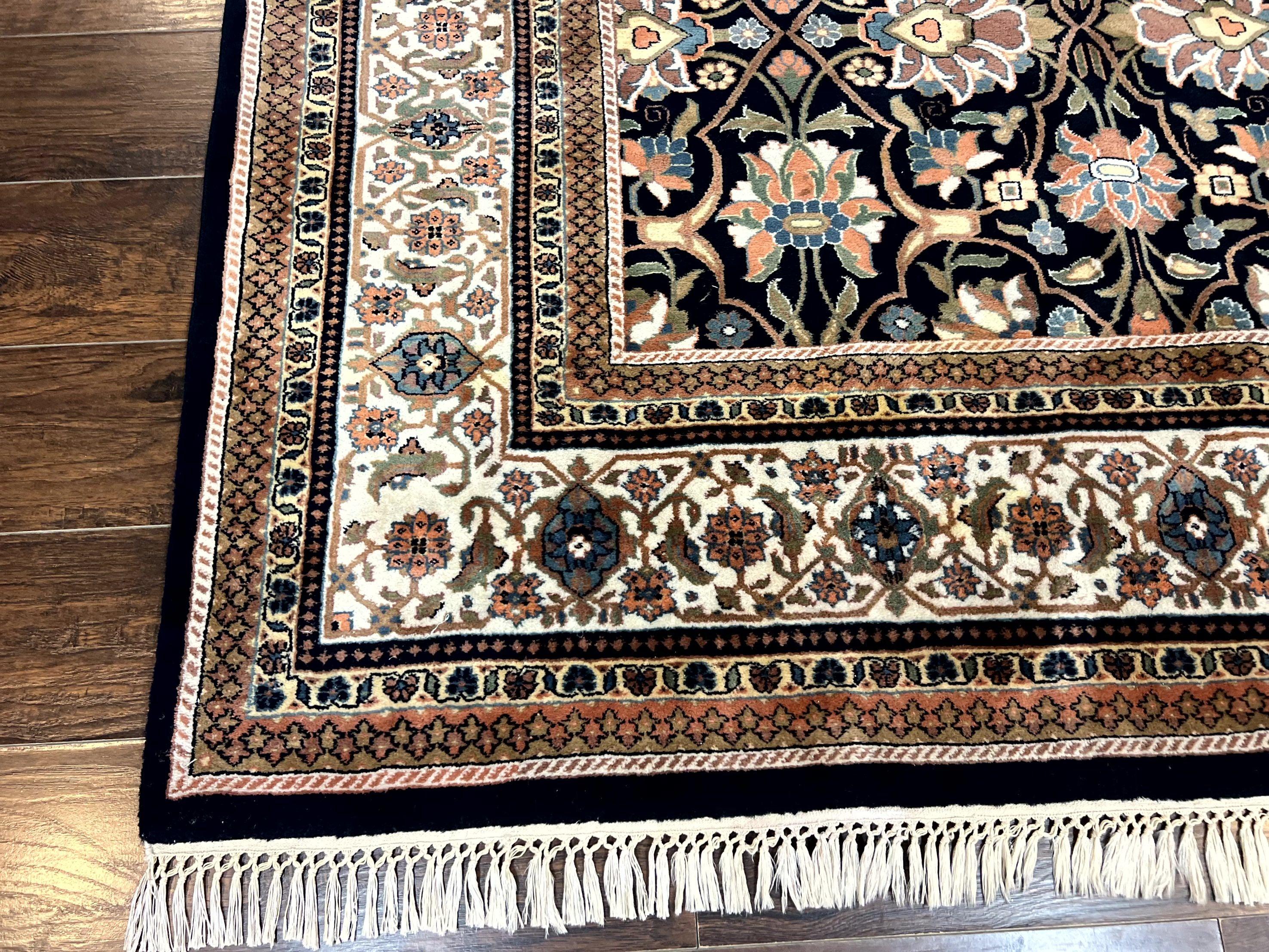 Indo Persian Bidjar Rug 6x10, Vintage Handmade Wool Carpet, Allover Pattern - Jewel Rugs