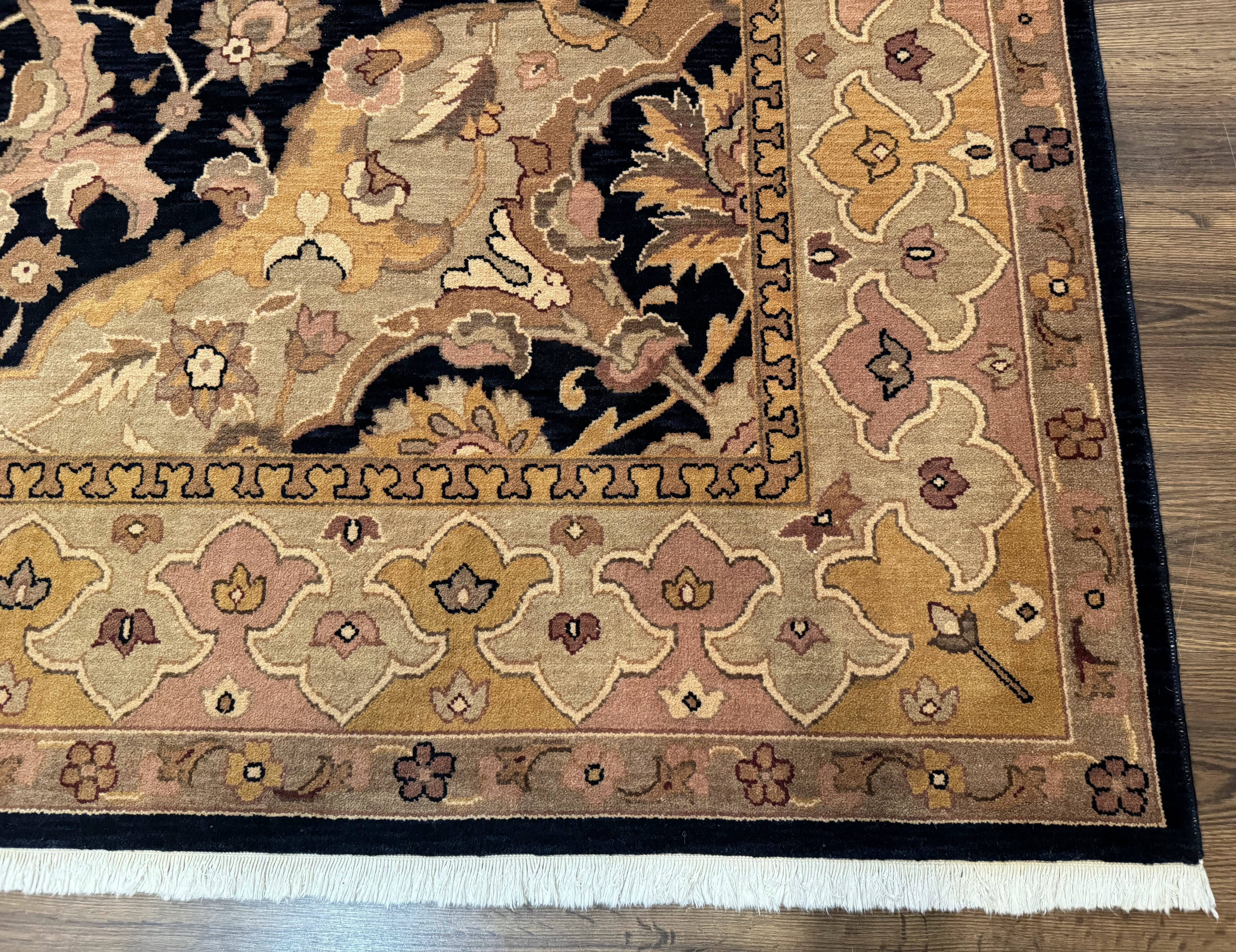 Handmade Wool Rug 8x10, Black & Dark Beige, Nourison, Traditional Rug - Jewel Rugs