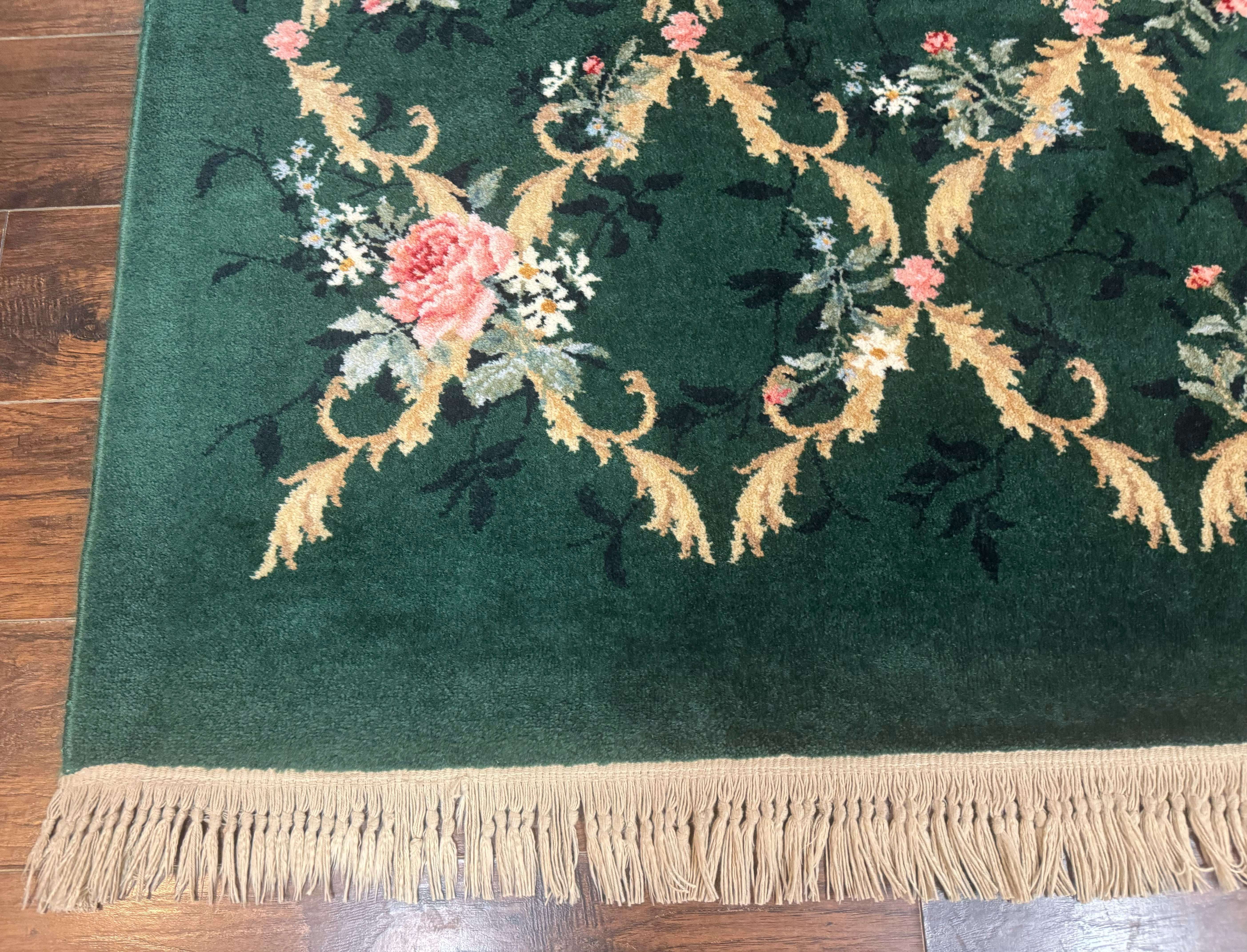 Karastan Garden of Eden Rug 8.8 x 11.8, Green Savonnerie 509/1733, Wool - Jewel Rugs