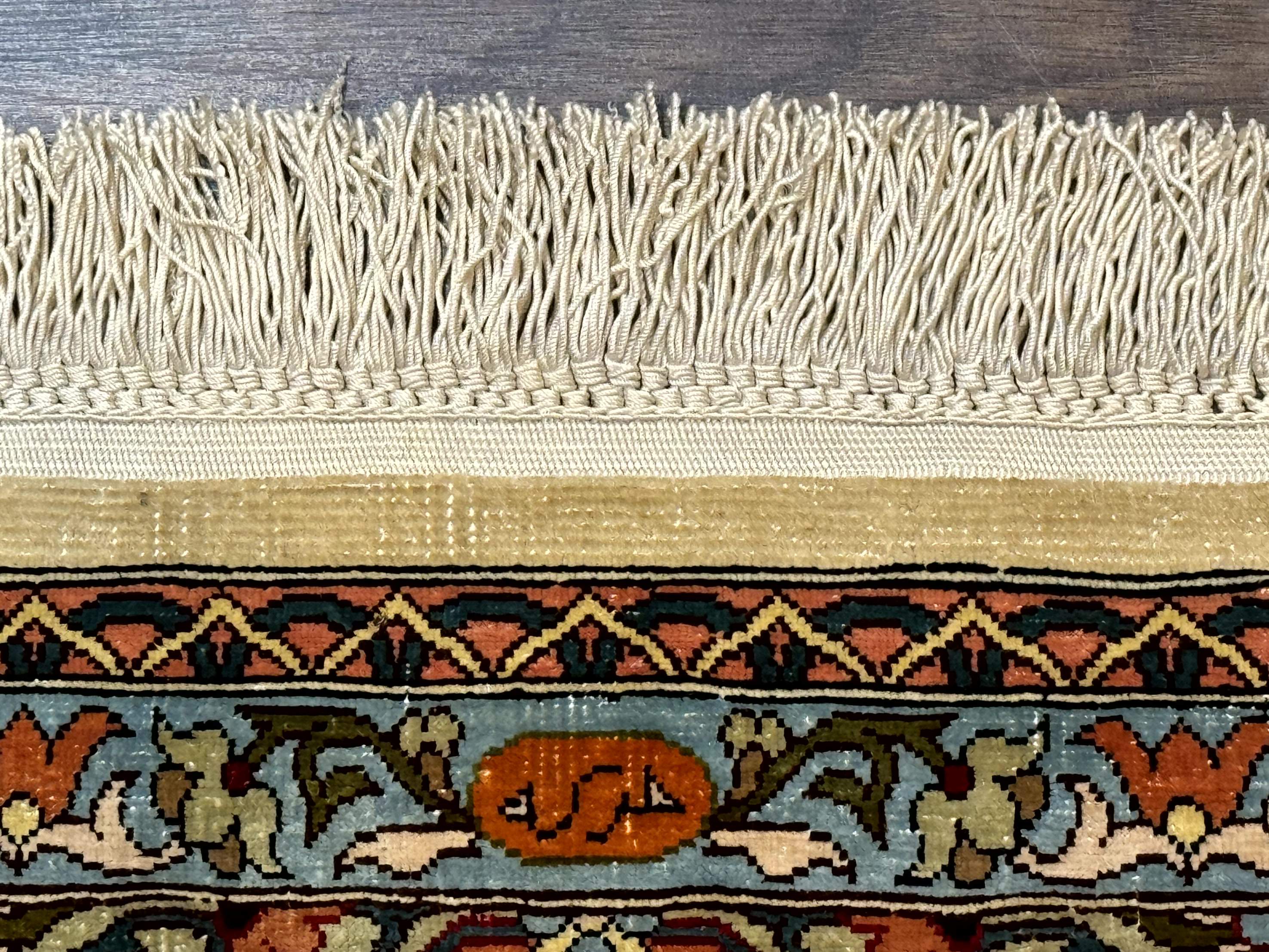 Rare Turkish Hereke Silk Rug 3x5, Tree of Life Persian Vase Design, Very Fine 440 KPSI, Signed - Jewel Rugs