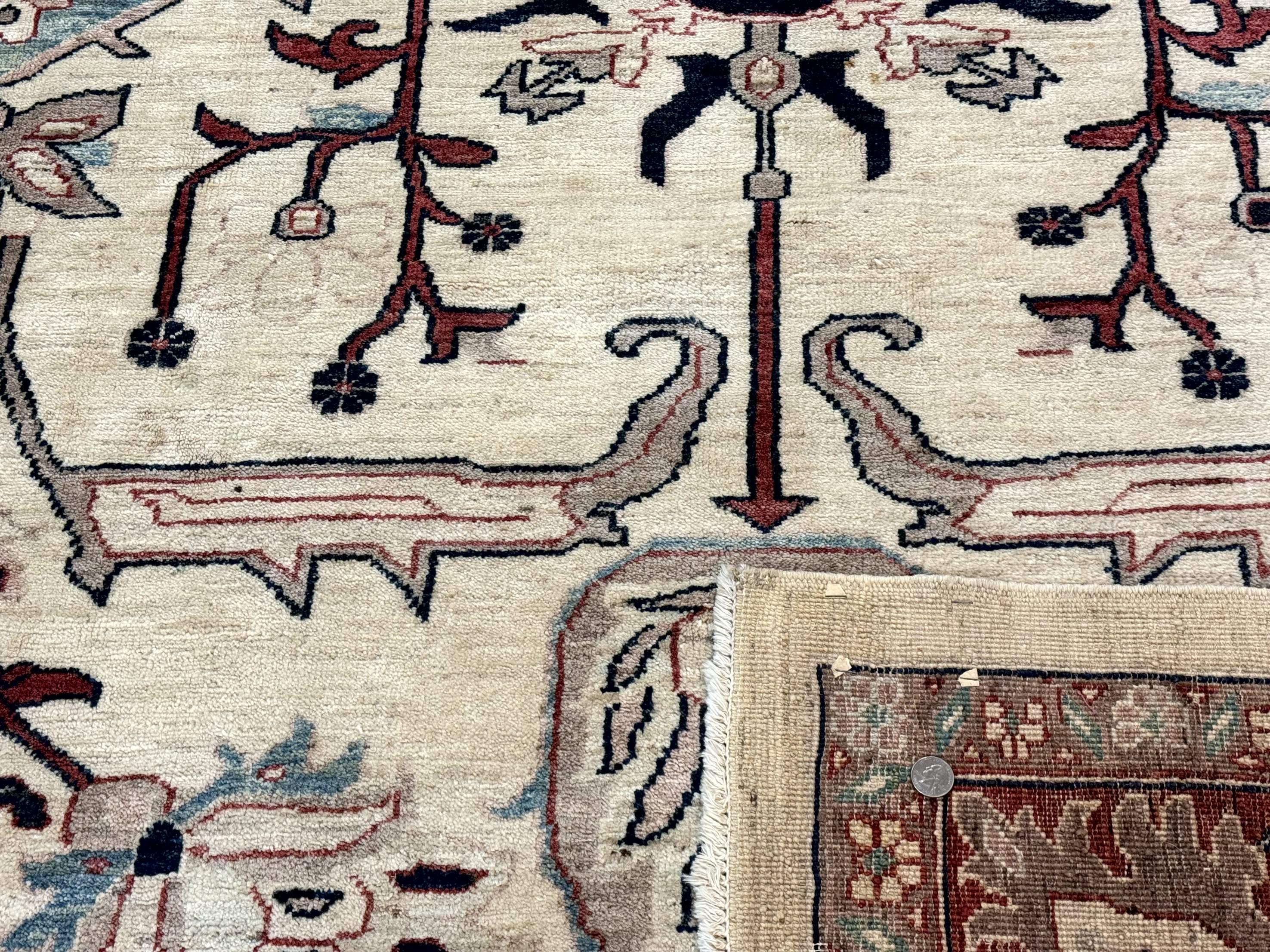 Peshawar Rug 10x14, Beige and Rust Red, Large Pak Persian Rug, Pakistani Rug - Jewel Rugs