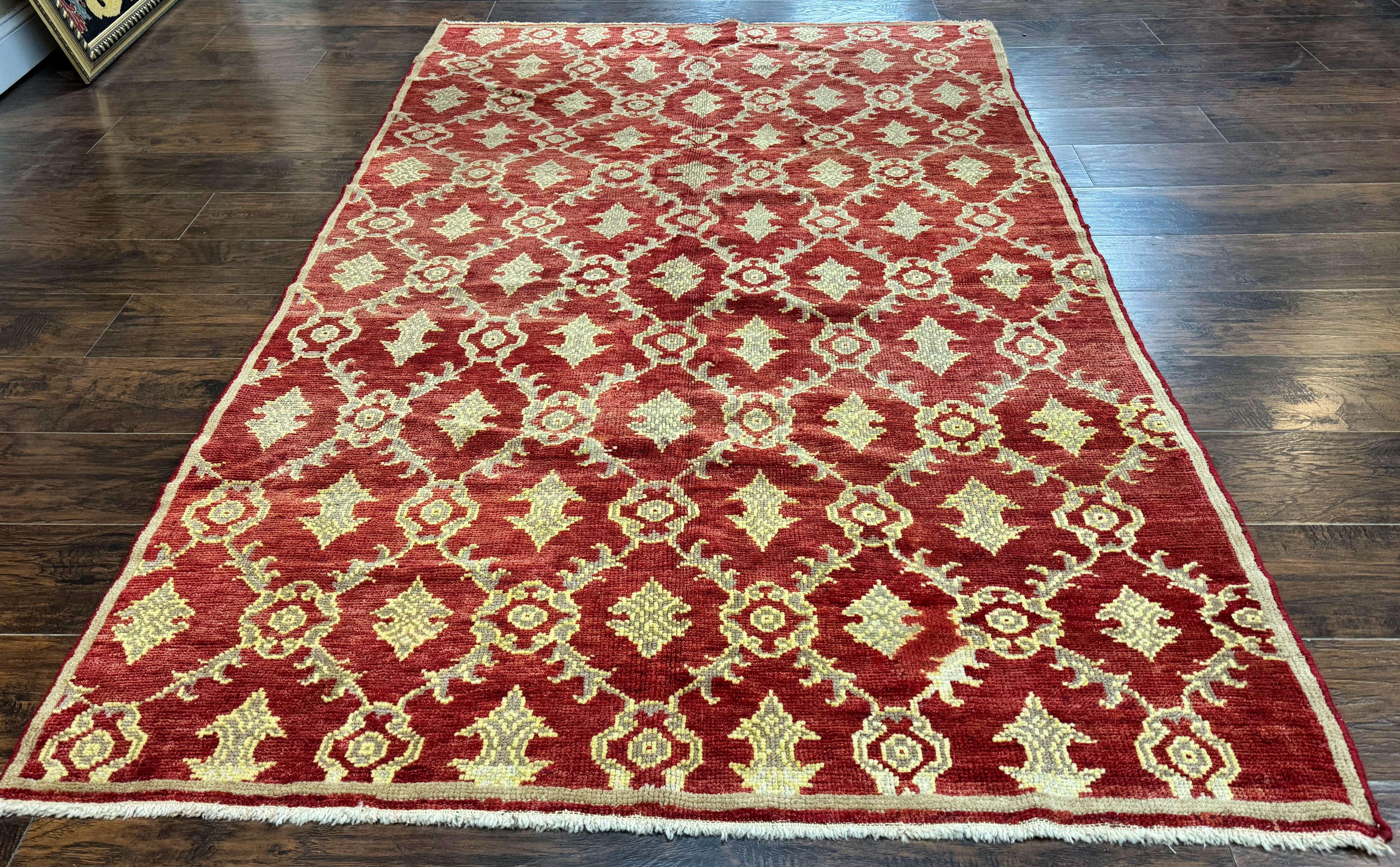 Modern Turkish Oushak Rug 5x8, Brick Red - Jewel Rugs