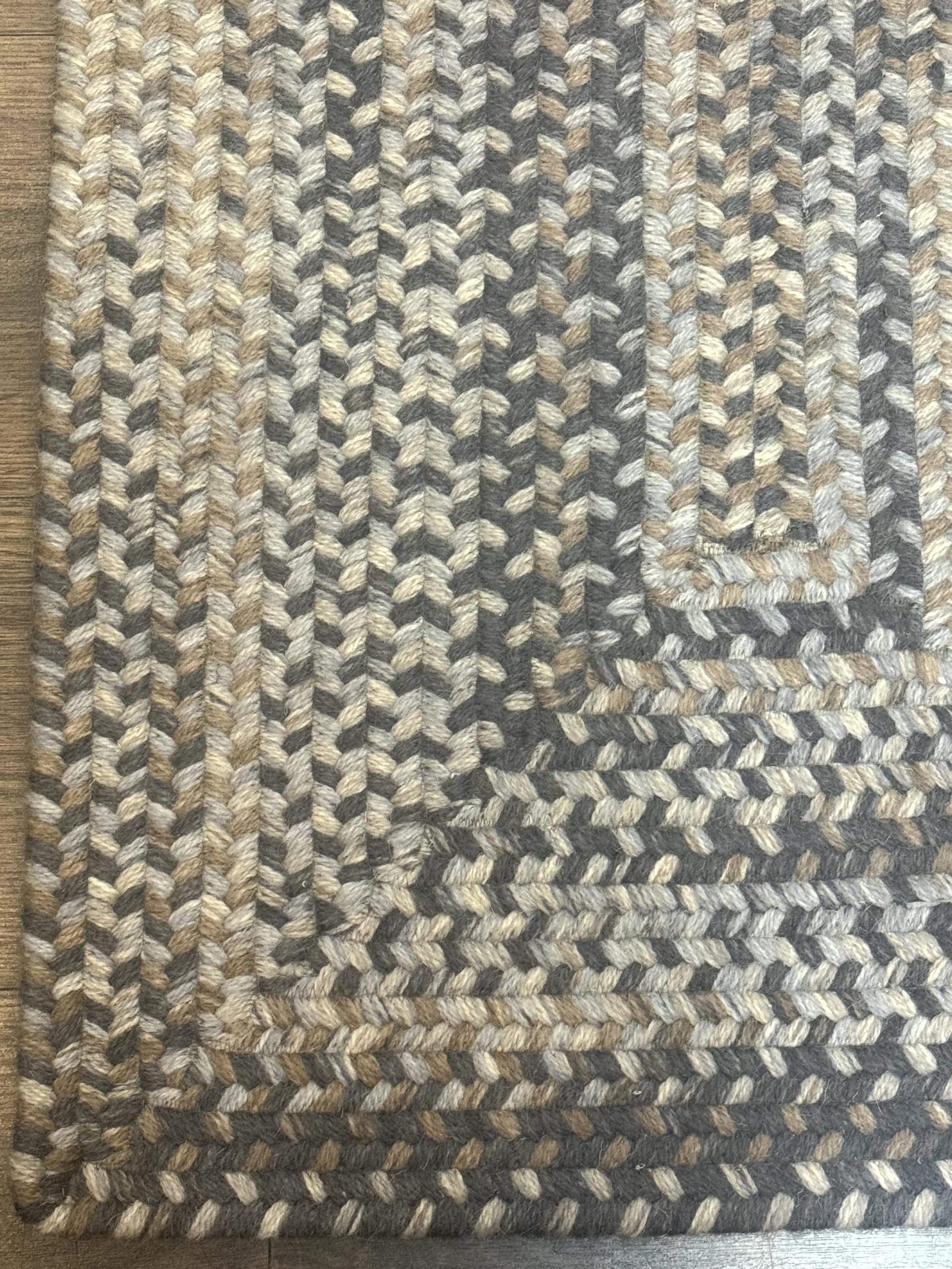 Small American Braided Rug 2x3 ft, Multicolor, Wool - Jewel Rugs