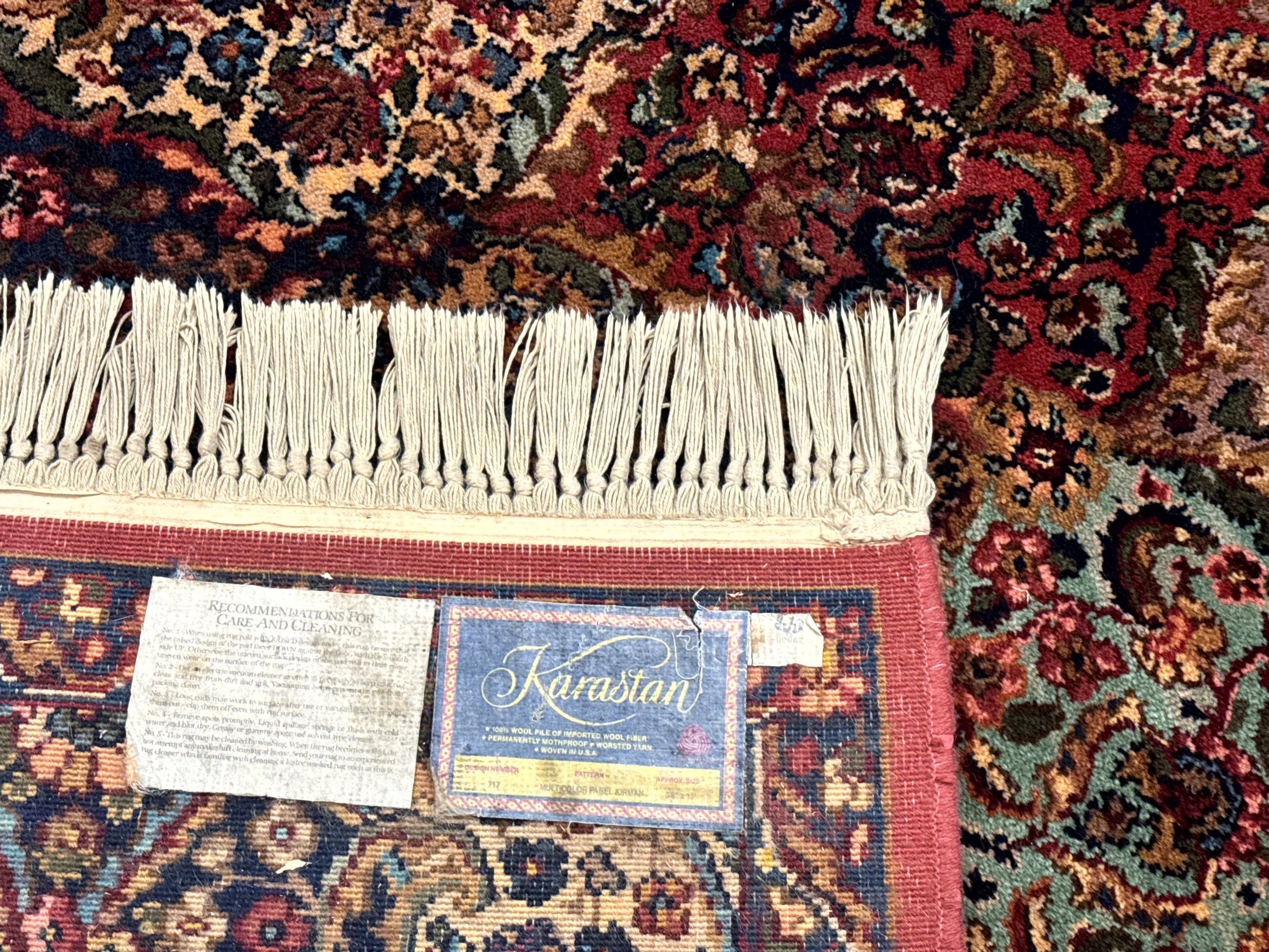 8.8 x 12 Karastan Multicolor Kirman Rug #717 - Vintage Wool Carpet - Jewel Rugs