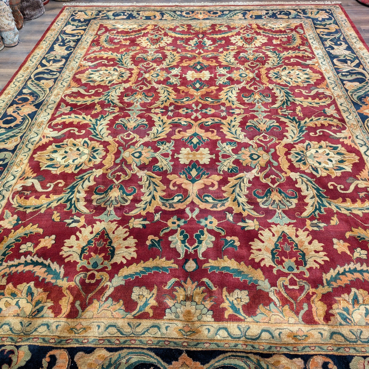 Indo Persian Mahal Rug 9x12, Red, Allover Pattern, Sultanabad Carpet ...