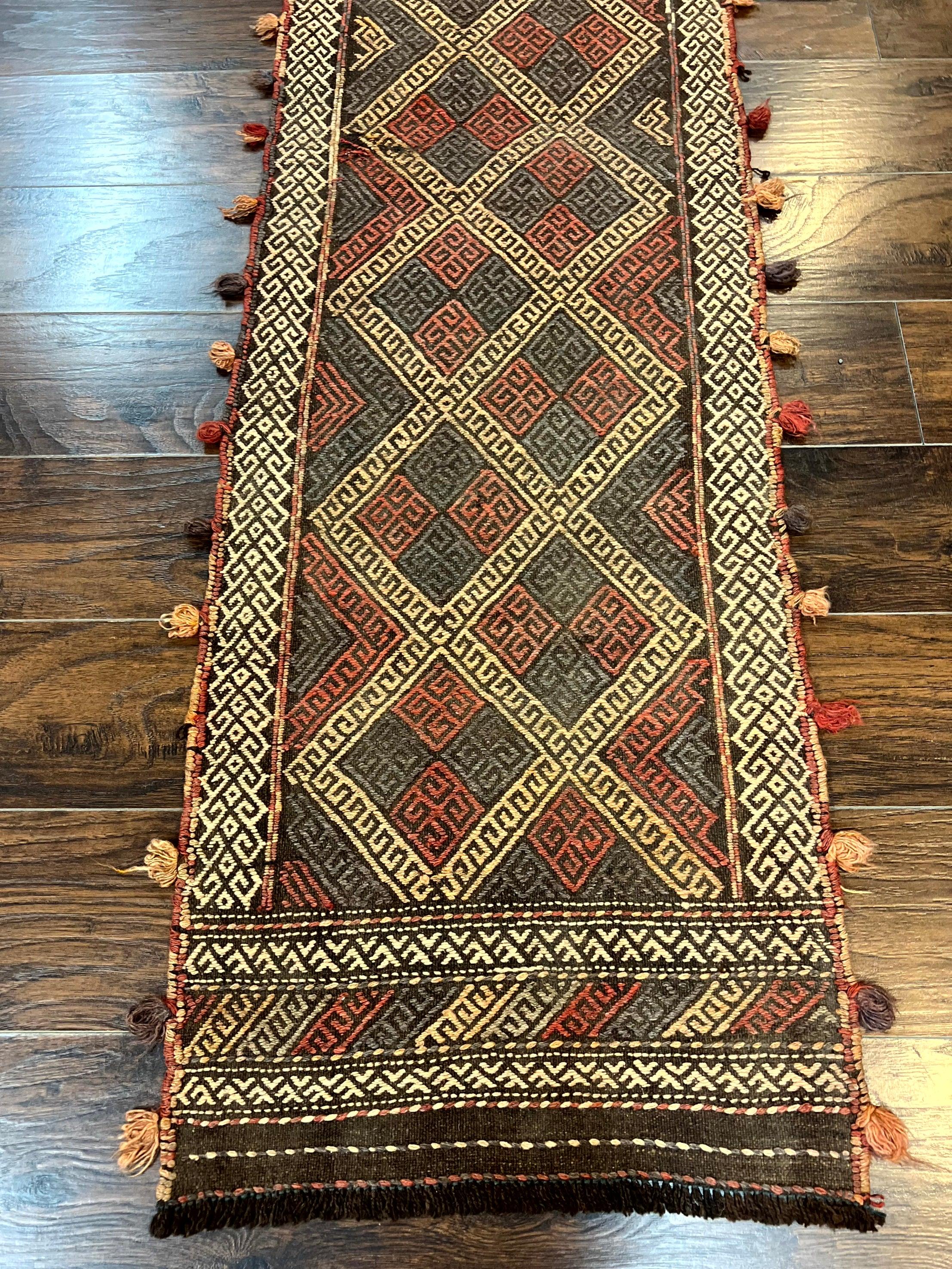 Tribal Runner Rug 2x8, Pakistani Turkoman Runner, Wool Handmade Vintage Rug - Jewel Rugs