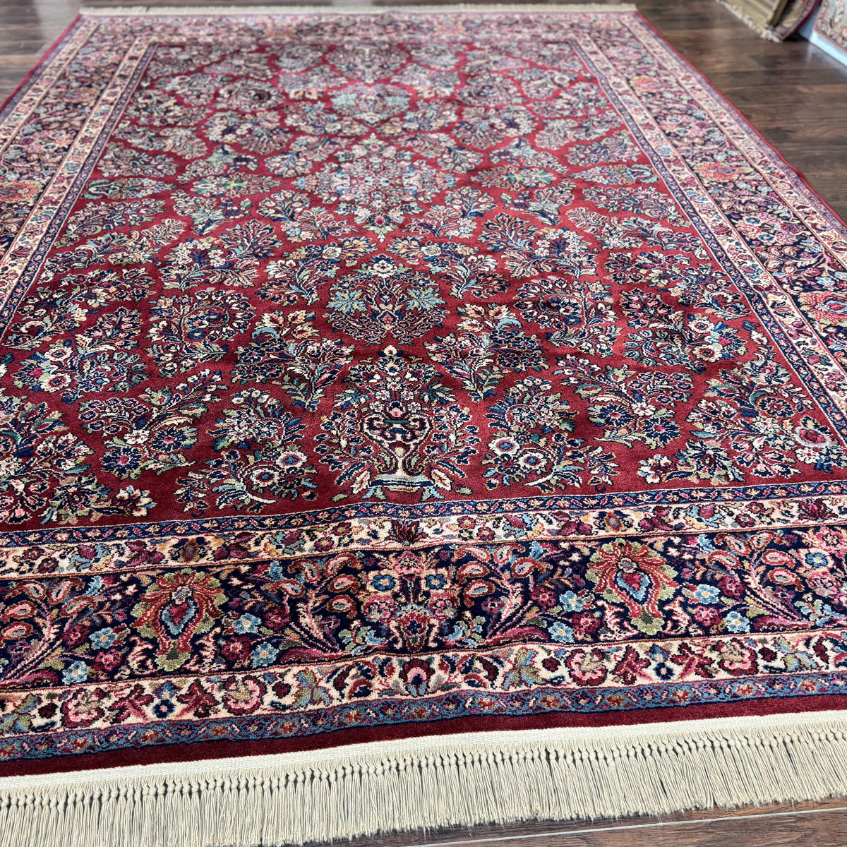 Karastan Rug 8.8 x 12 Red Sarouk #785, Vintage Discontinued Karastan R ...