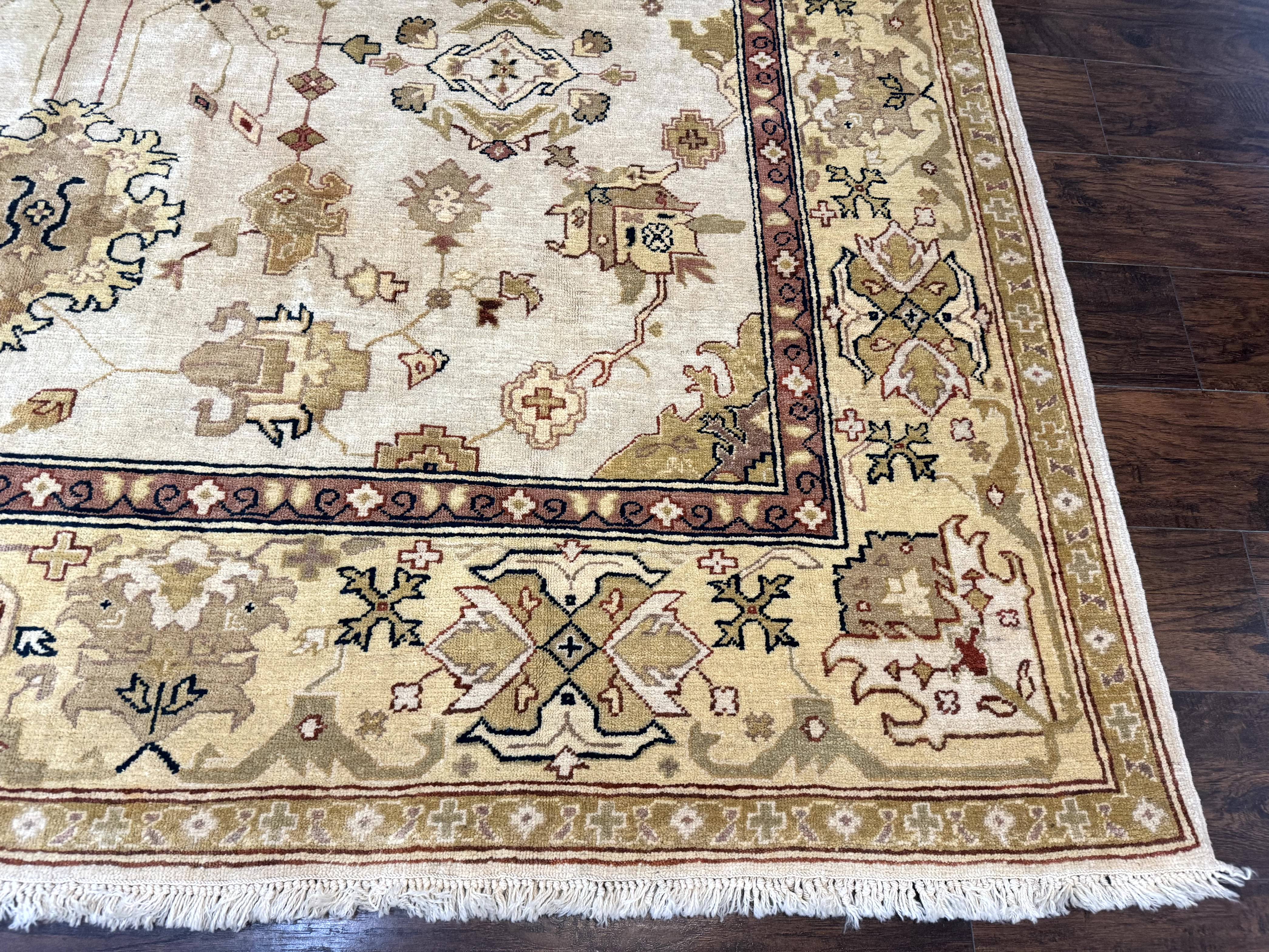 Turkish Oushak Rug 9x12, Oat Color, Wool Carpet - Jewel Rugs