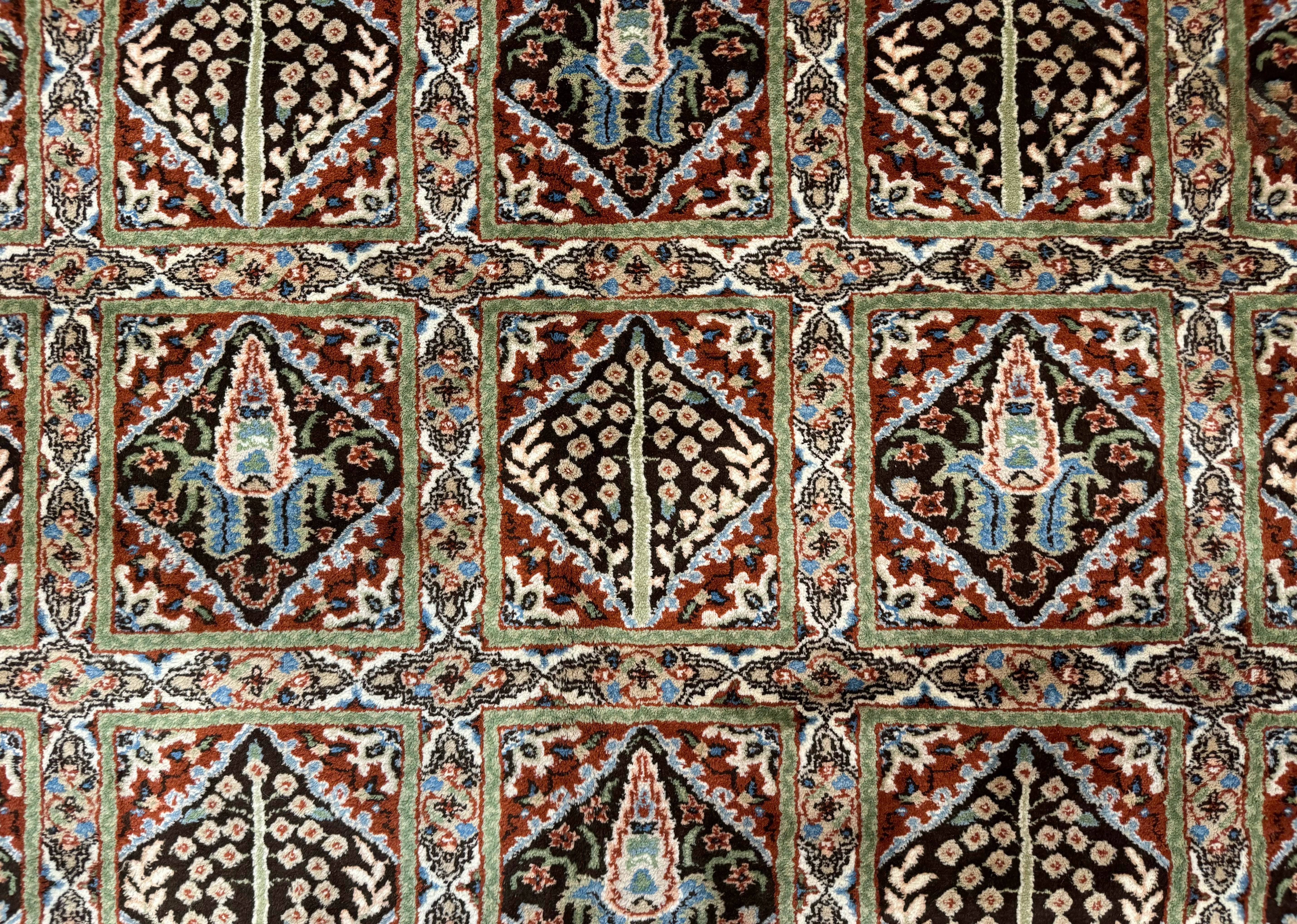 Sino Persian Rug 8x10, Panel Design, Brown, Multicolor, Wool, Cedar Trees - Jewel Rugs