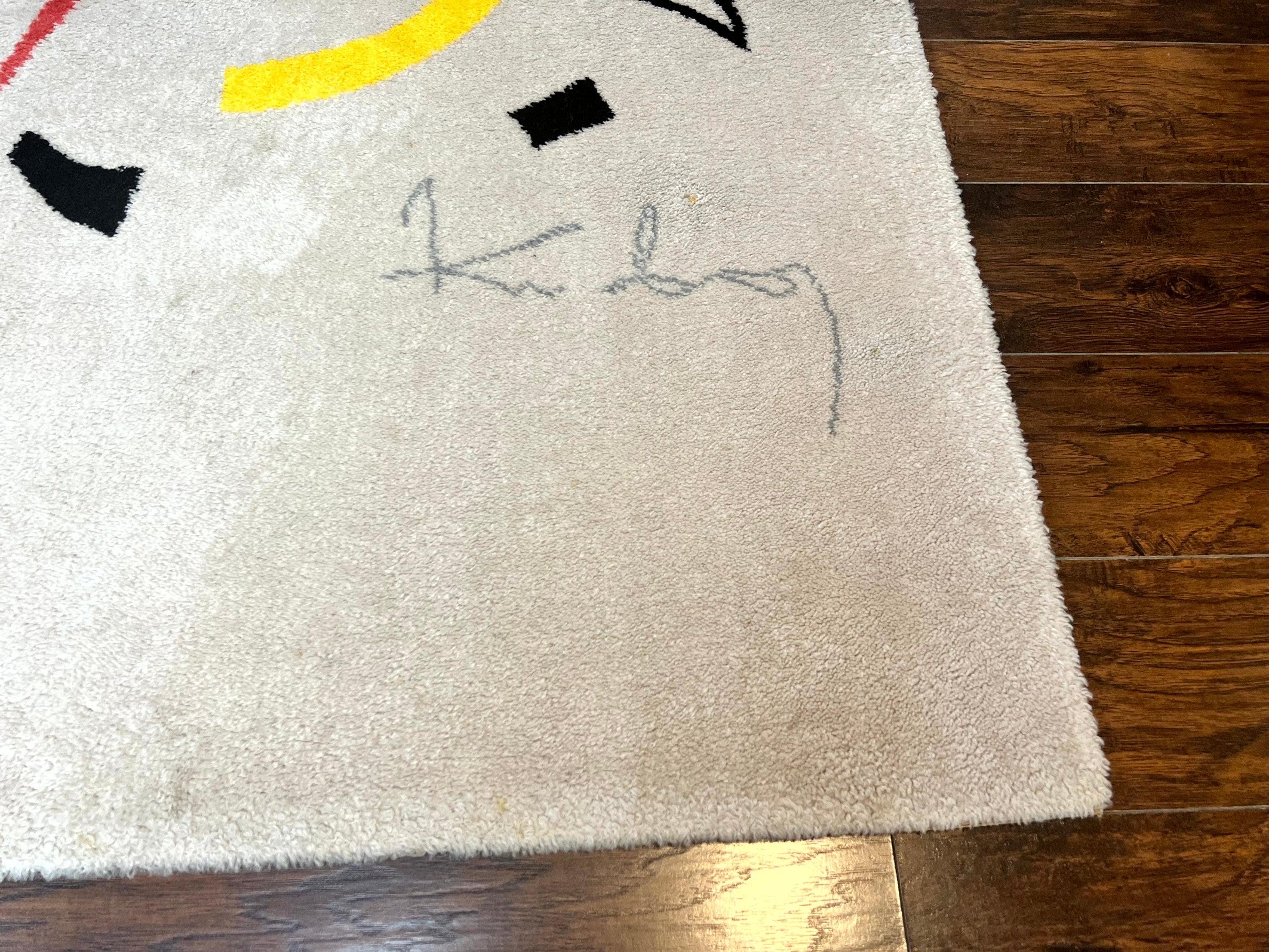 Danish Rya Shag Rug 6x9, EGE Axminster Carpet, Ivory, Modern Abstract Rug, Signed by Designer - Jewel Rugs