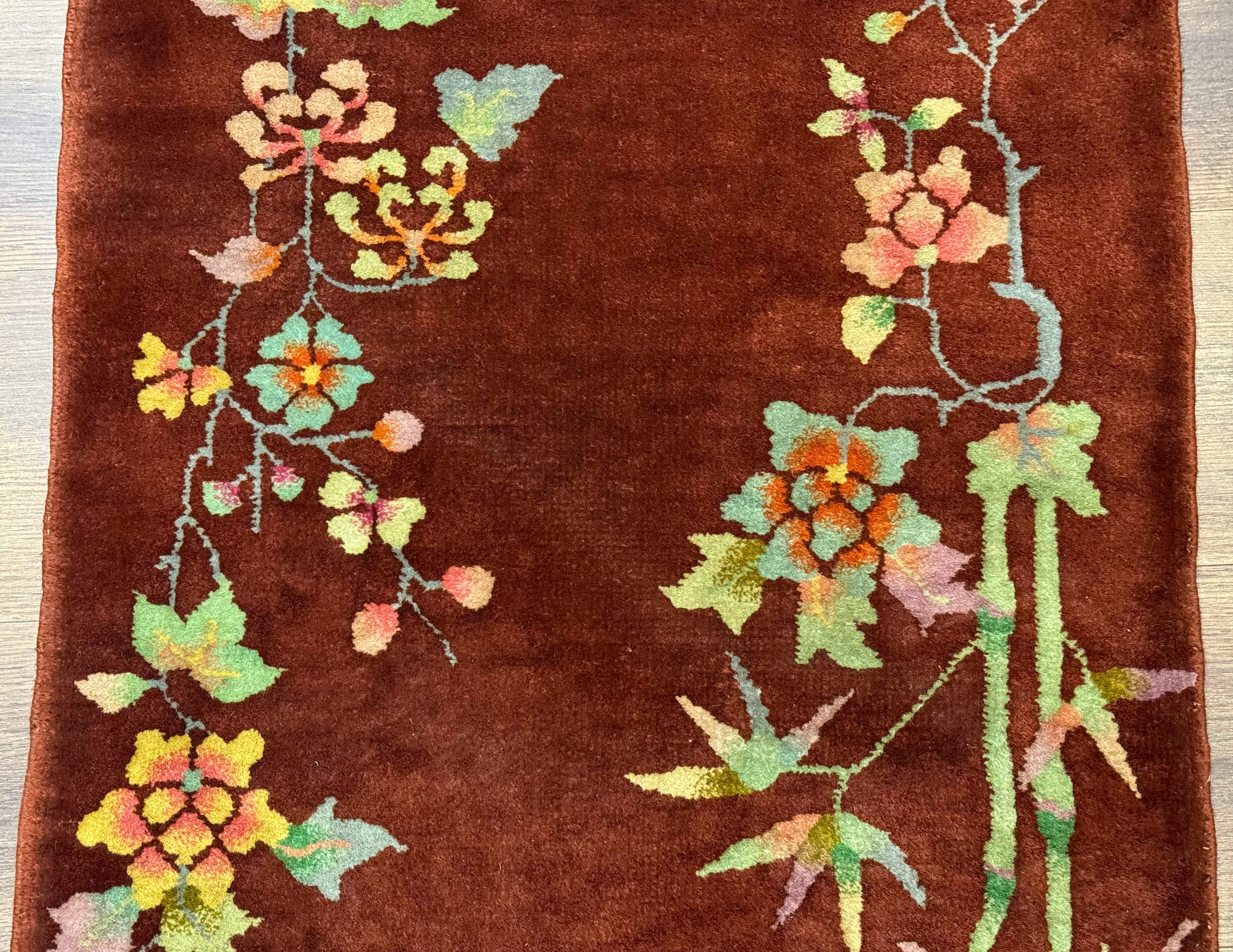 Small Chinese Art Deco Rug 2x3, Wool, Antique, Nichols - Jewel Rugs