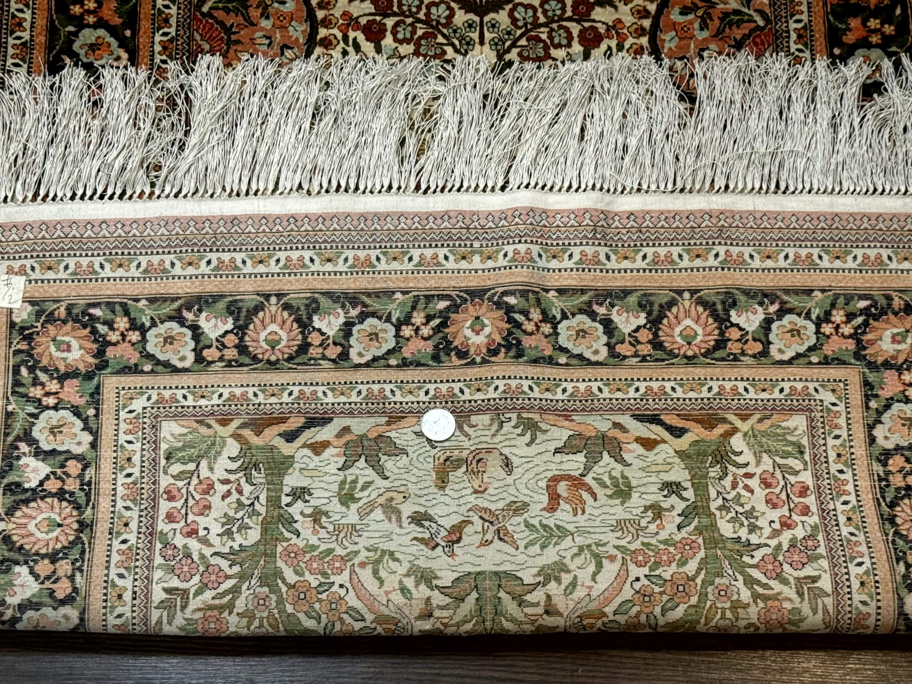 Exceptional Silk Rug 2.6 x 4, Very Fine 630 KPSI, Persian Vase Tree of Life Bird Pictorials, Handmade - Jewel Rugs