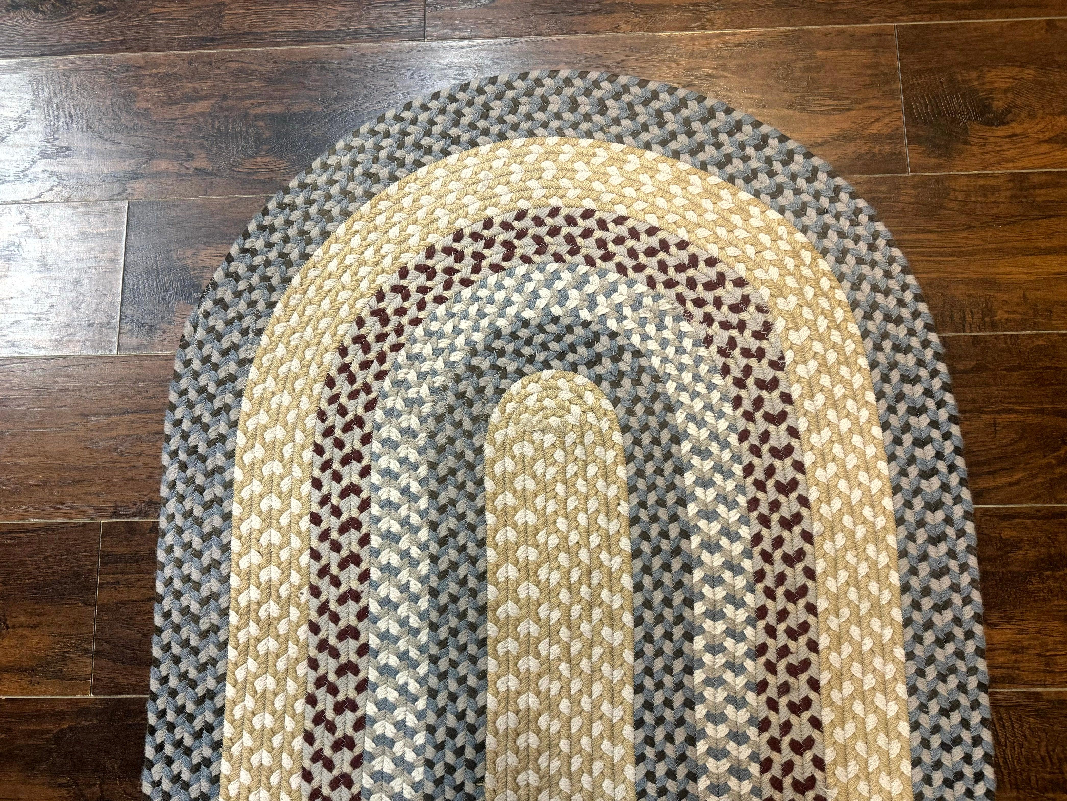 American Braided Oval Rug 3x5, Multicolor, Vintage - Jewel Rugs