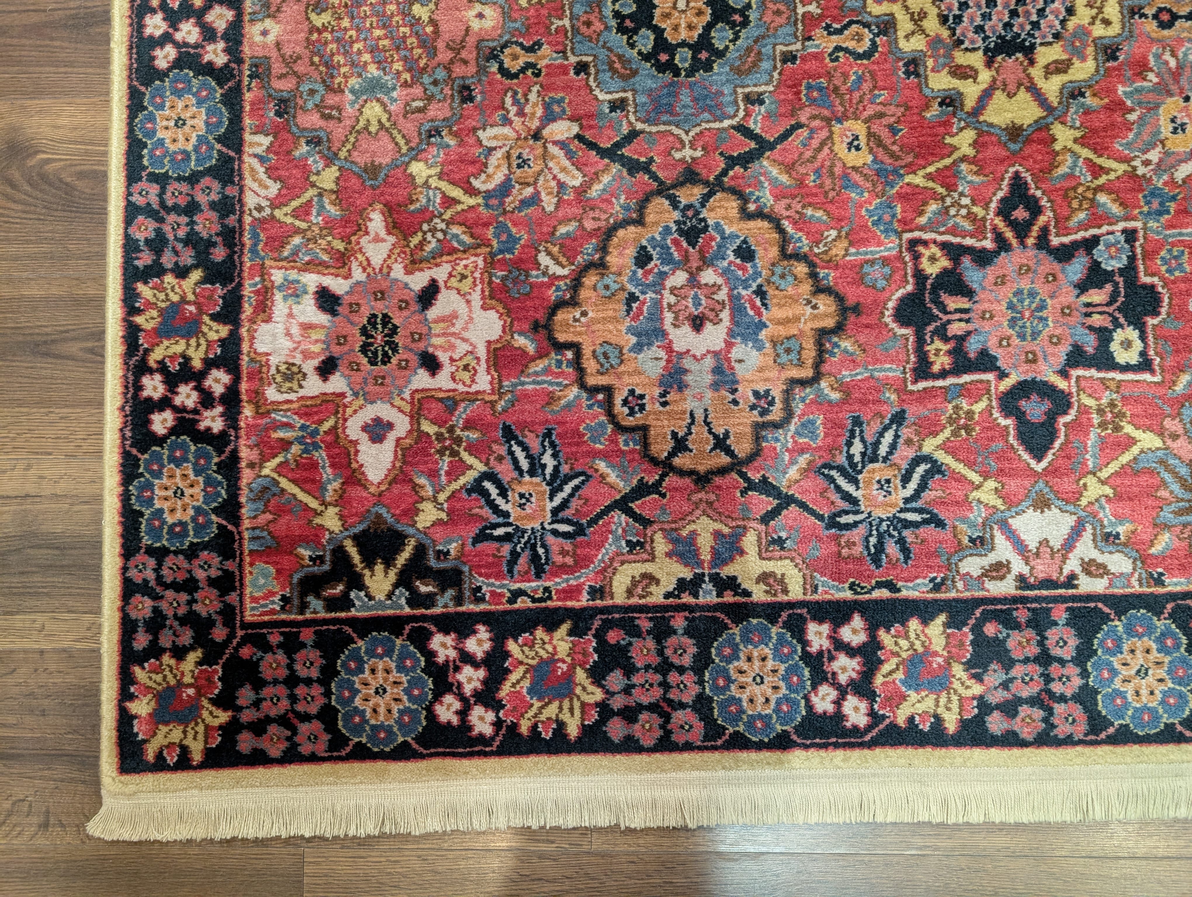Karastan Rug 8.3 x 11.7, Williamsburg Kerman Vase #557, Wool, Vintage - Jewel Rugs