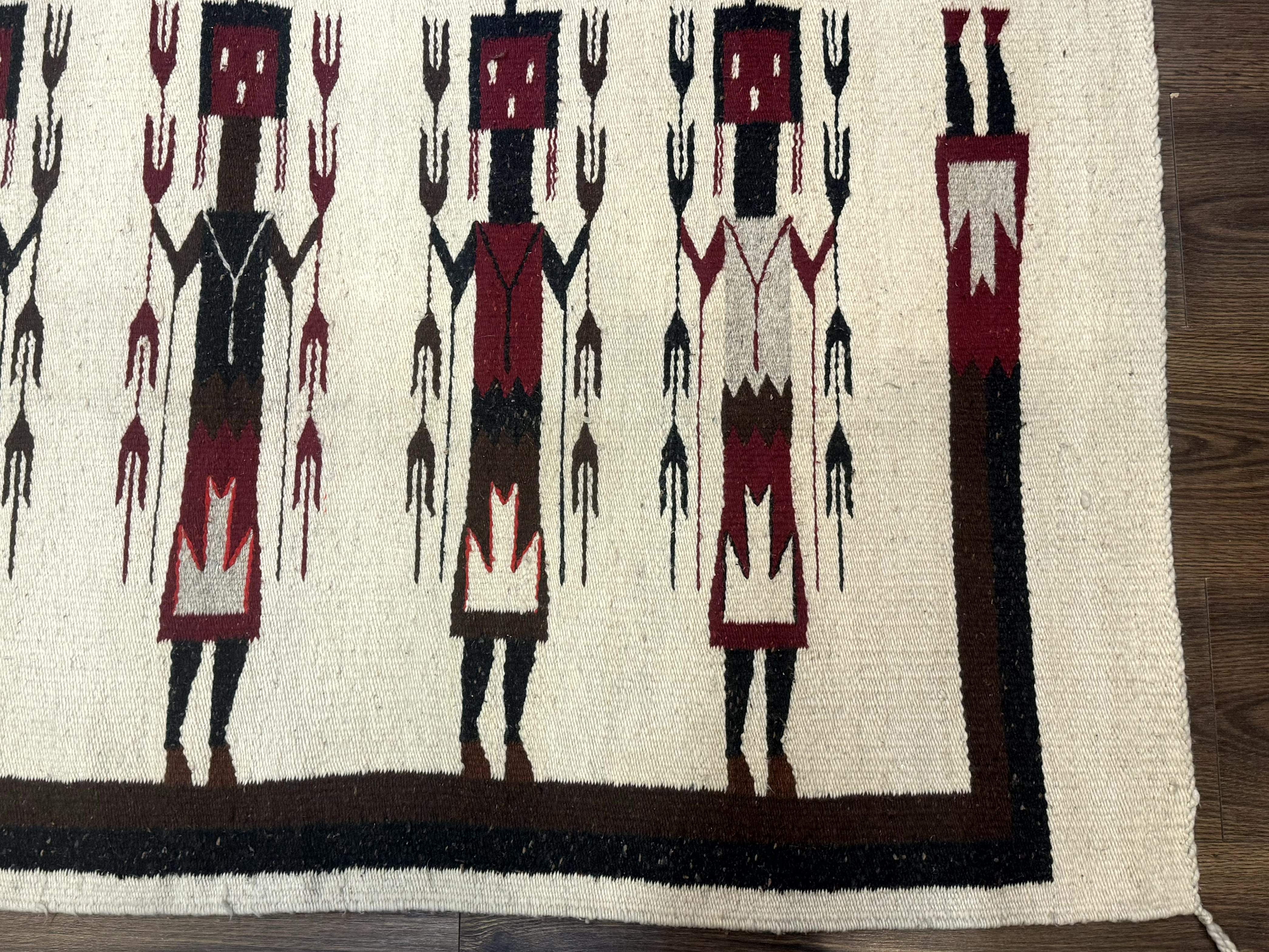 Navajo Rug 2.6 x 5, Human Pictorials, Native American, Wool, Hand Knotted - Jewel Rugs