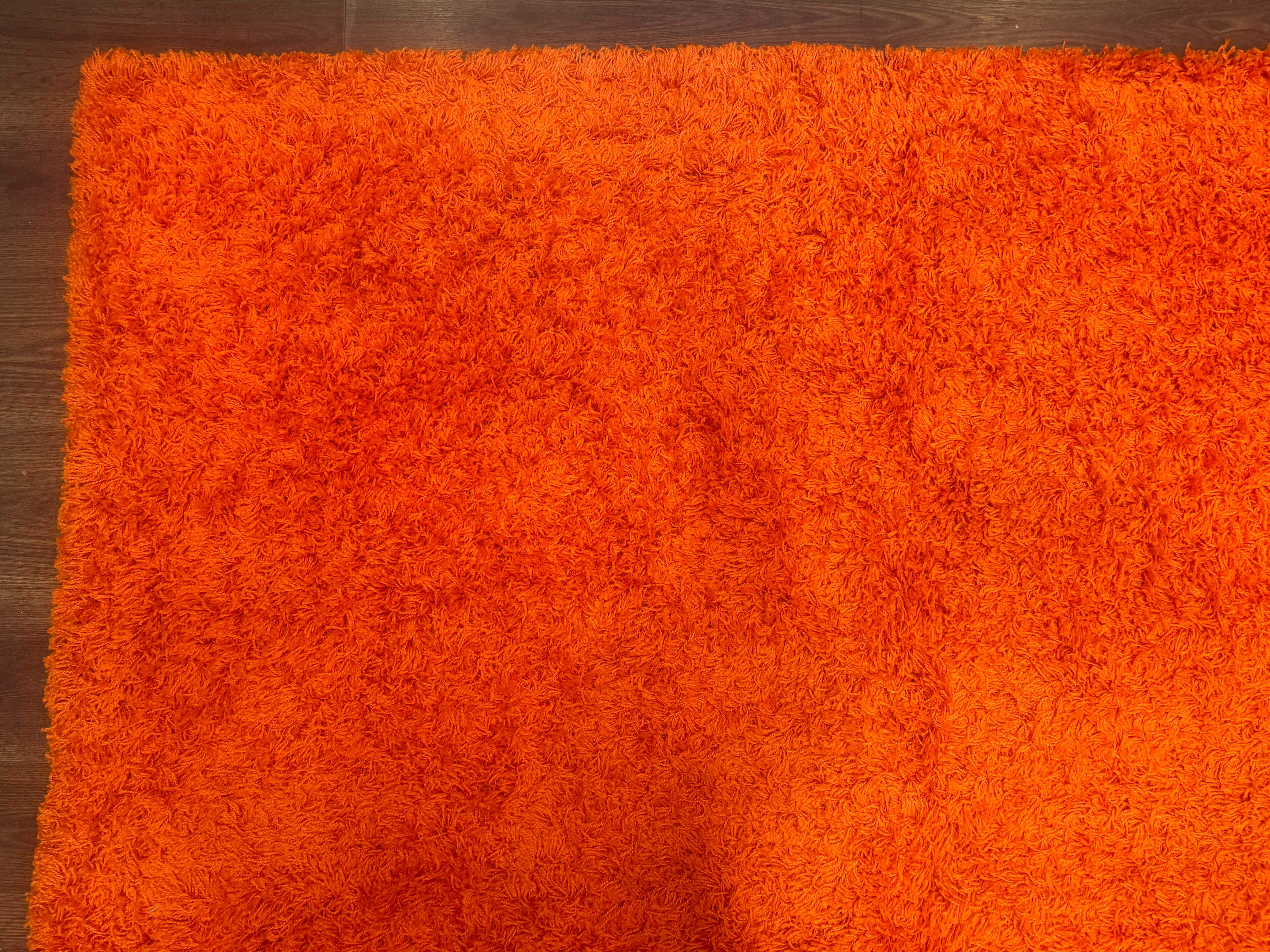 Large Orange Shag Rug 10x13 ft - Jewel Rugs