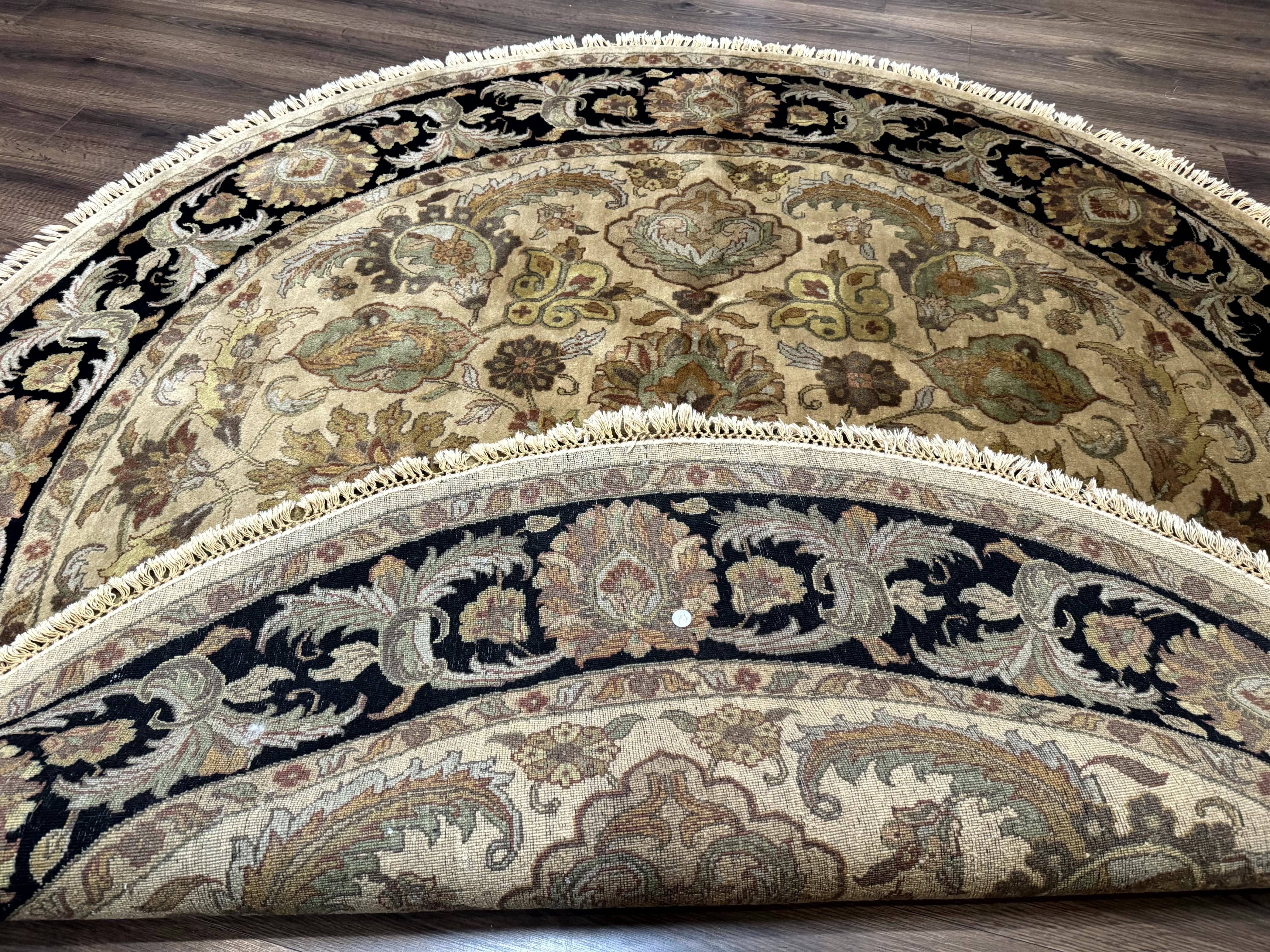 Indo Mahal Round Rug 8x8, Wool Handmade Indian Carpet - Jewel Rugs