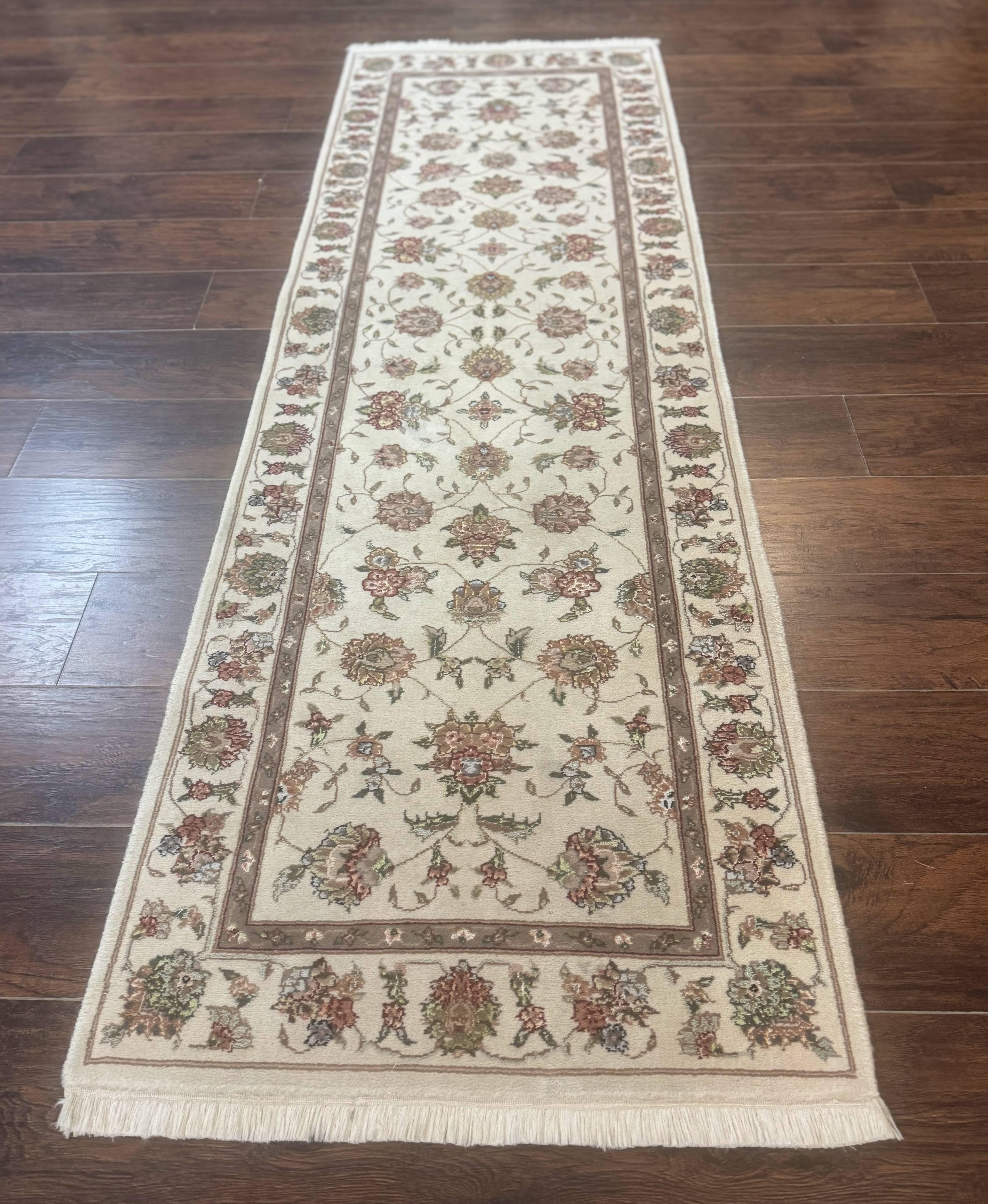 Pak Persian Runner Rug 2.6 x 8ft, Oriental Carpet for Hallway or Kitchen, Handmade, Wool and Silk Highlights - Jewel Rugs