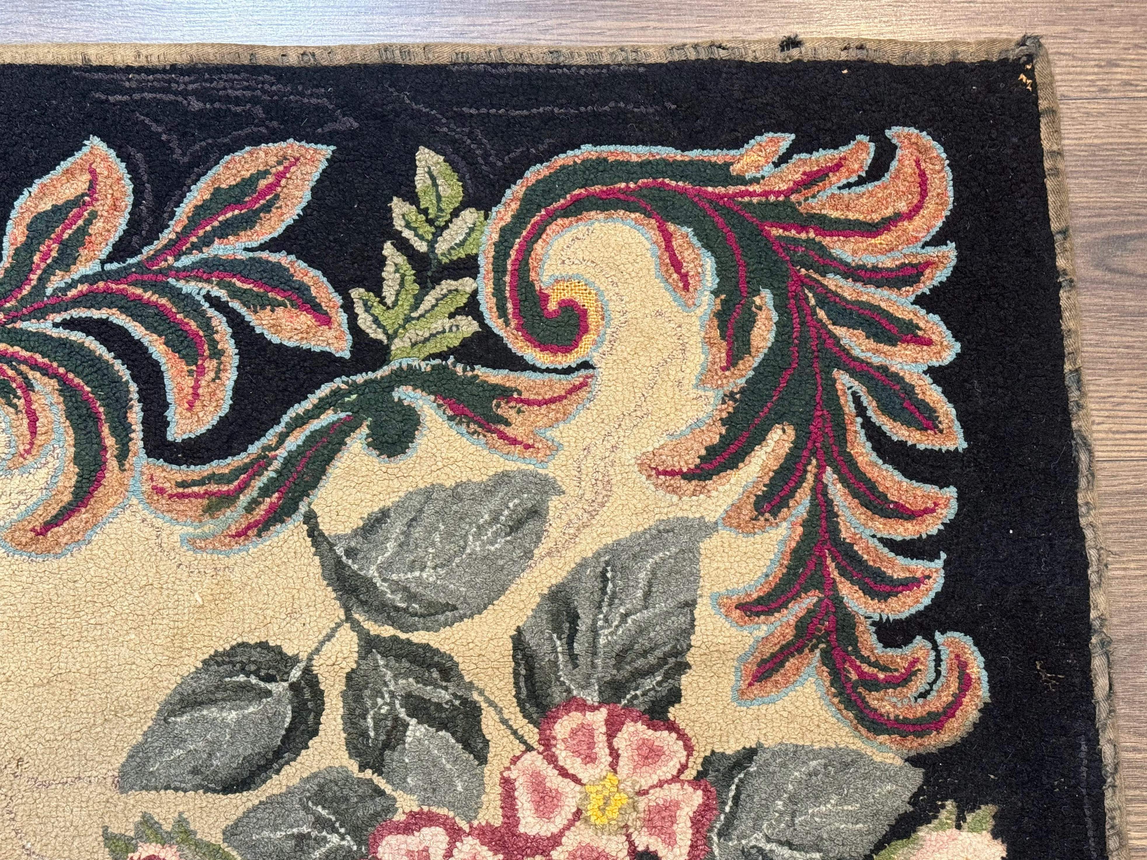 Vintage American Hooked Rug 3x6 - Jewel Rugs