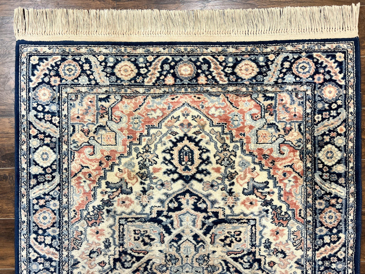 Karastan Blue Heriz Rug 748, Vintage Wool Karastan Carpet 4.3 x 6, Di