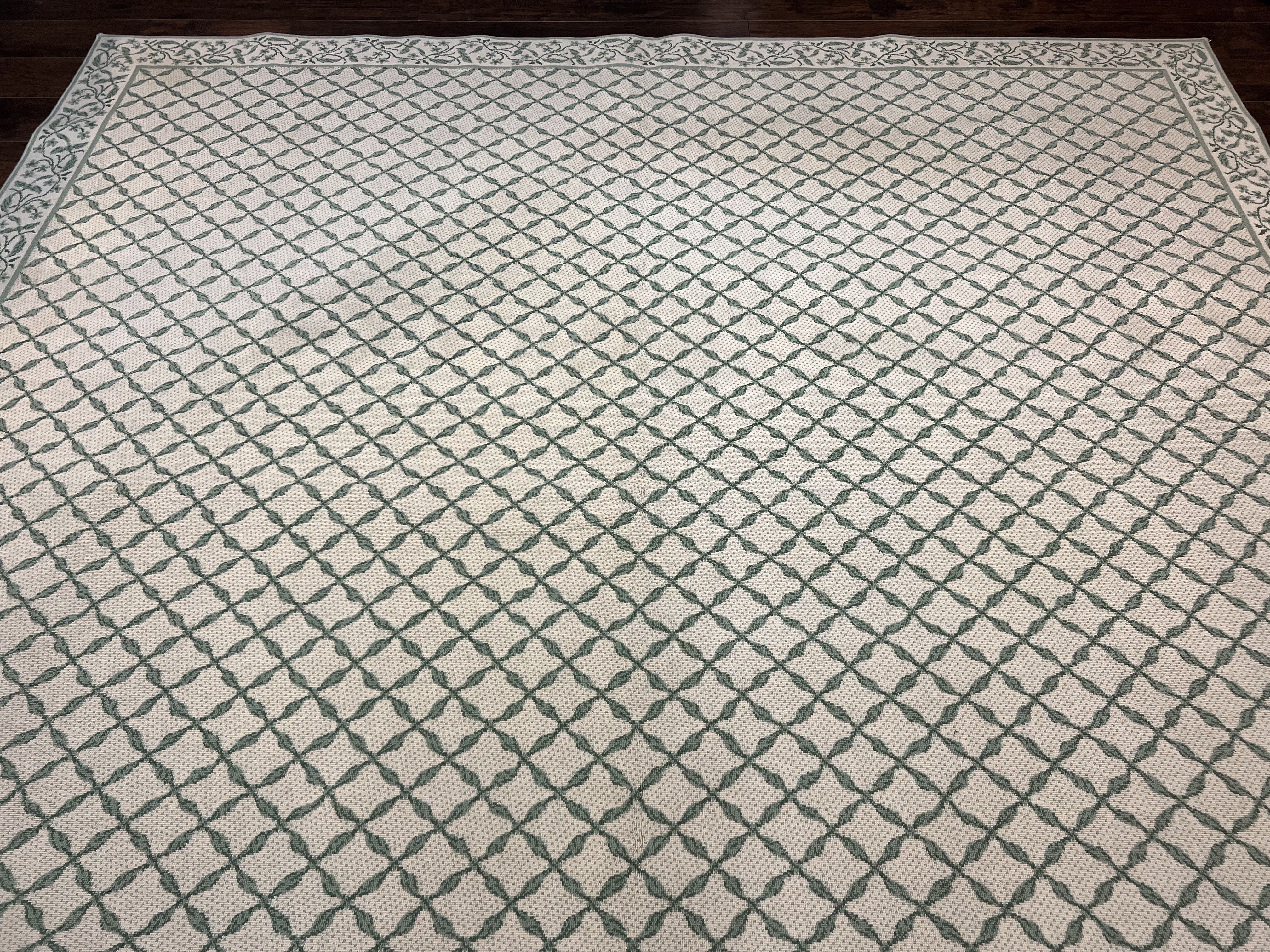 Vintage Stark Carpet 10x12, Beige & Green, European Elegant Design, Custom Made Stark Rug, Large - Jewel Rugs