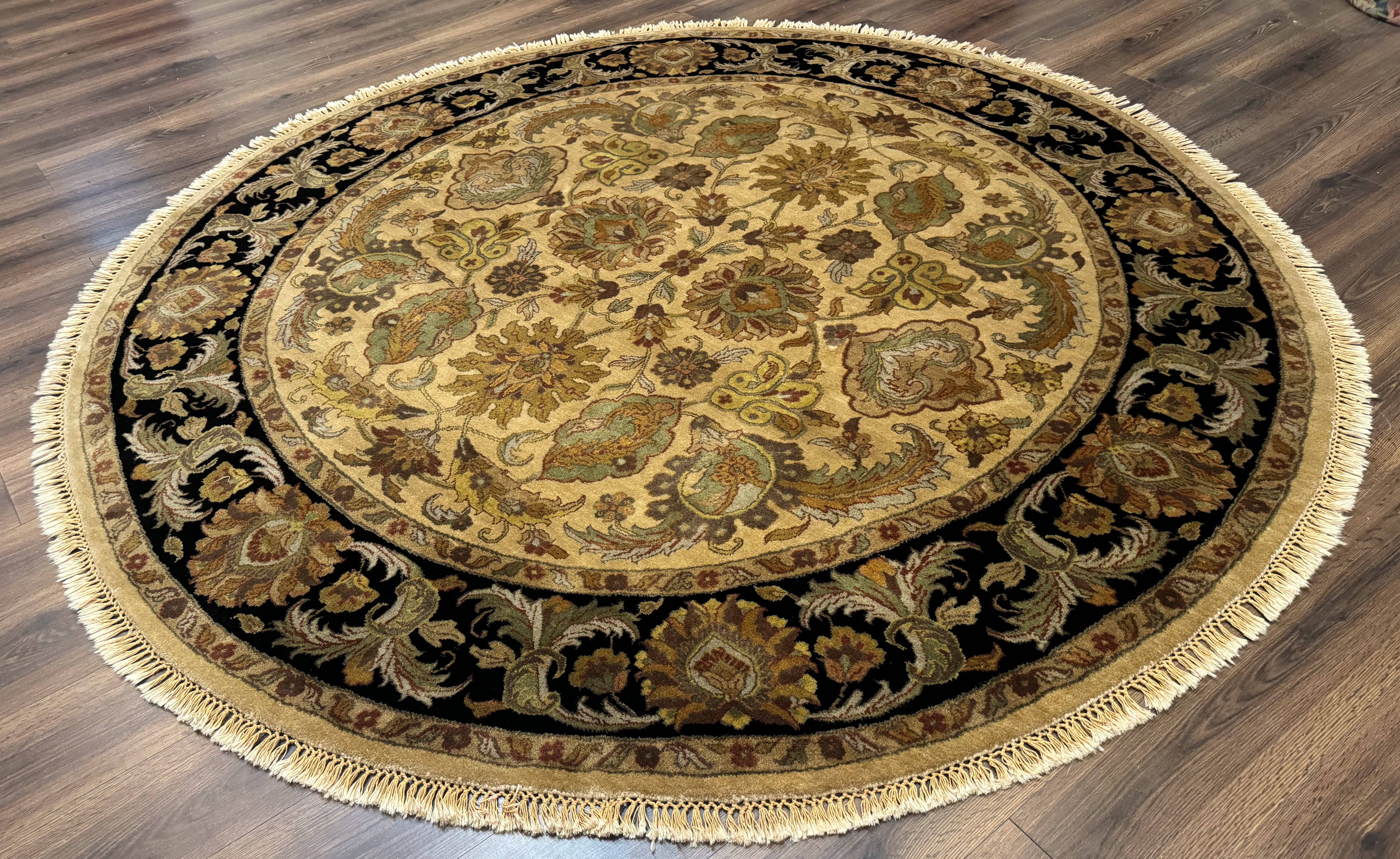Indo Mahal Round Rug 8x8, Wool Handmade Indian Carpet - Jewel Rugs