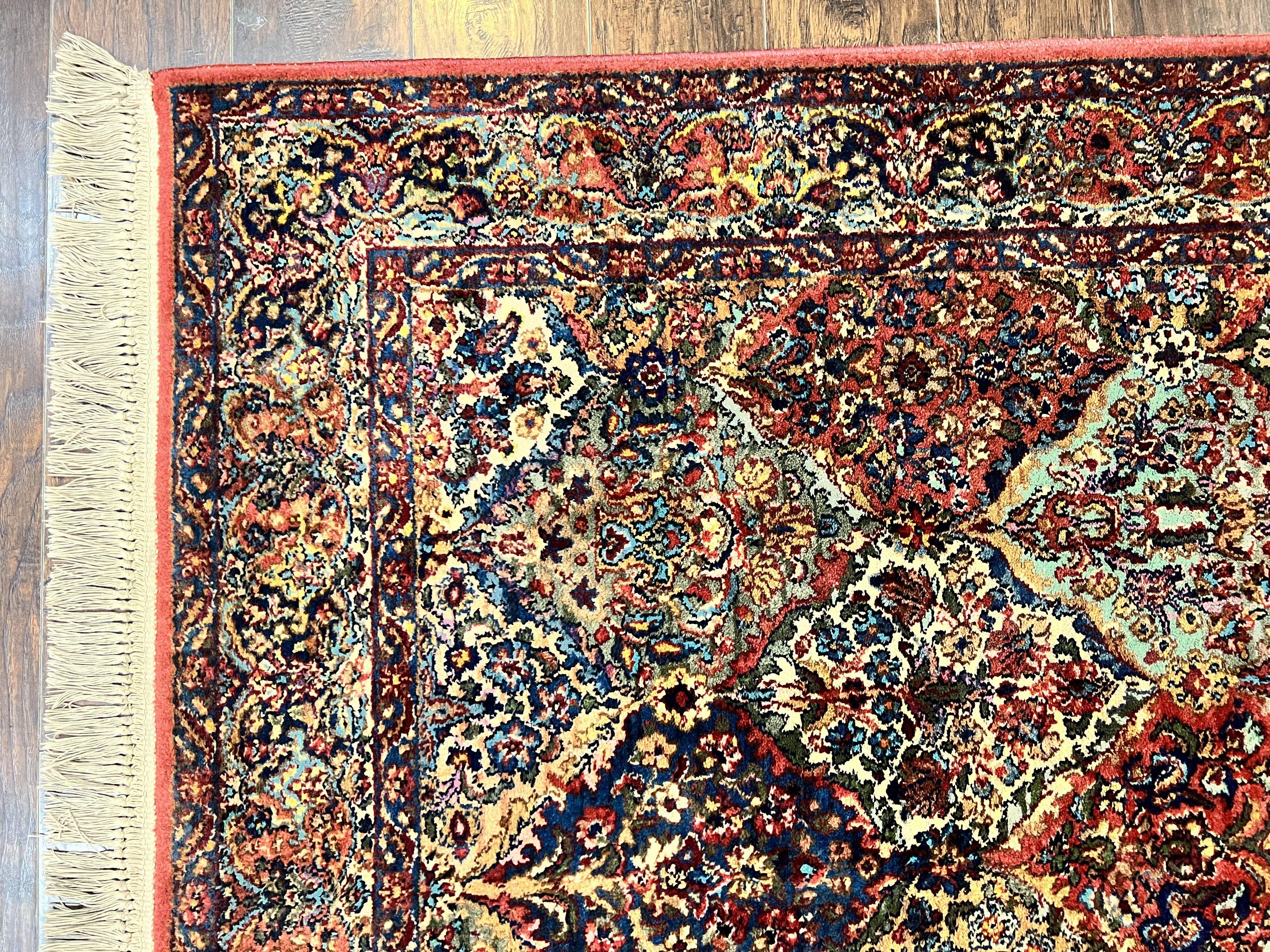 Karastan Multicolor Panel Kirman Rug #717, Wool Karastan Rug 5.9 x 9, Vintage Multipanel Kirman, Original Karastan Collection 700 Series - Jewel Rugs
