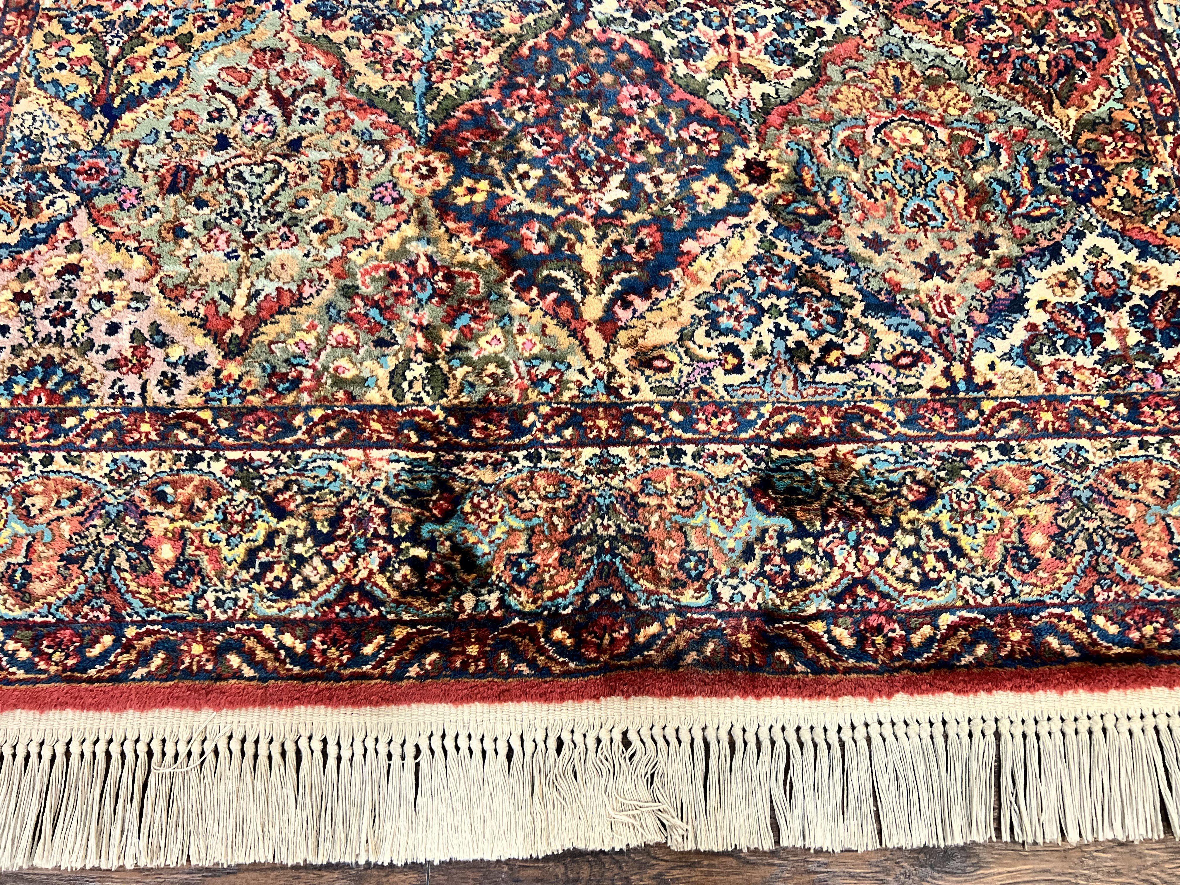 Karastan Multicolor Panel Kirman Rug #717, Wool Karastan Rug 5.9 x 9, Vintage Multipanel Kirman, Original Karastan Collection 700 Series - Jewel Rugs