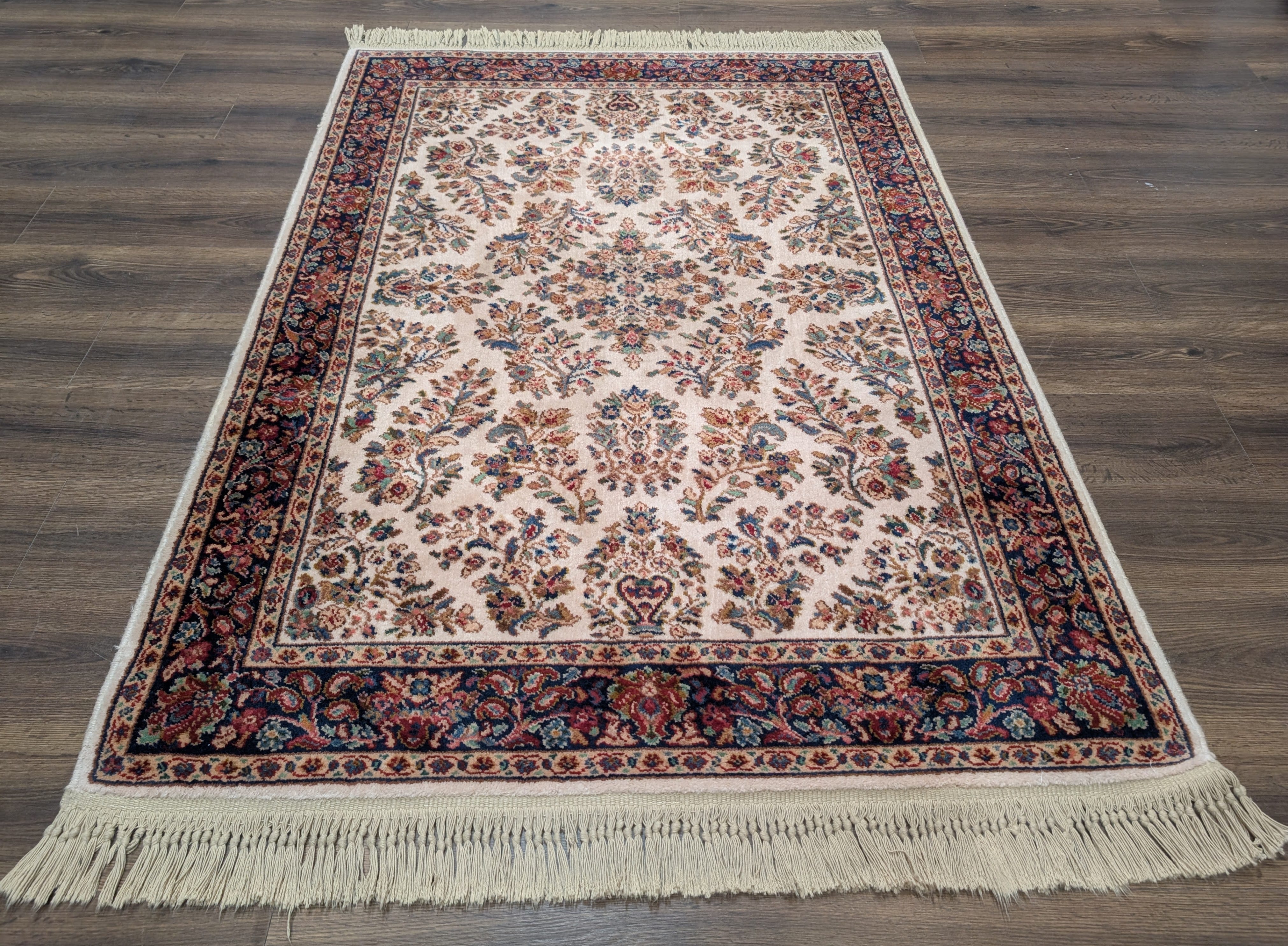 Karastan Rug 4x6 Ivory Sarouk #760, Wool Vintage Original 700 Series - Jewel Rugs