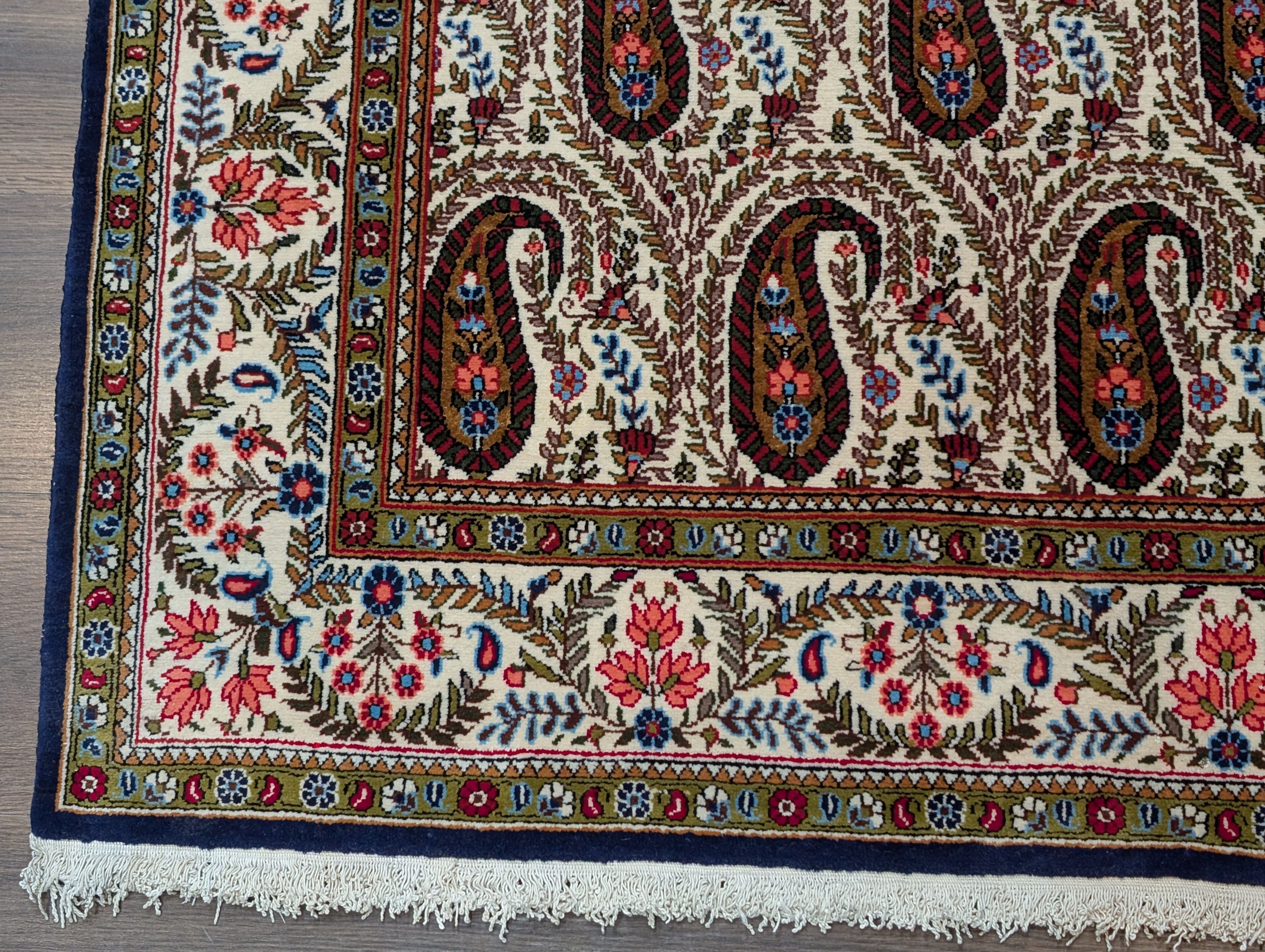 Persian Qum Rug 5x7, Paisley Boteh Design, Hand Knotted Fine 210 KPSI - Jewel Rugs