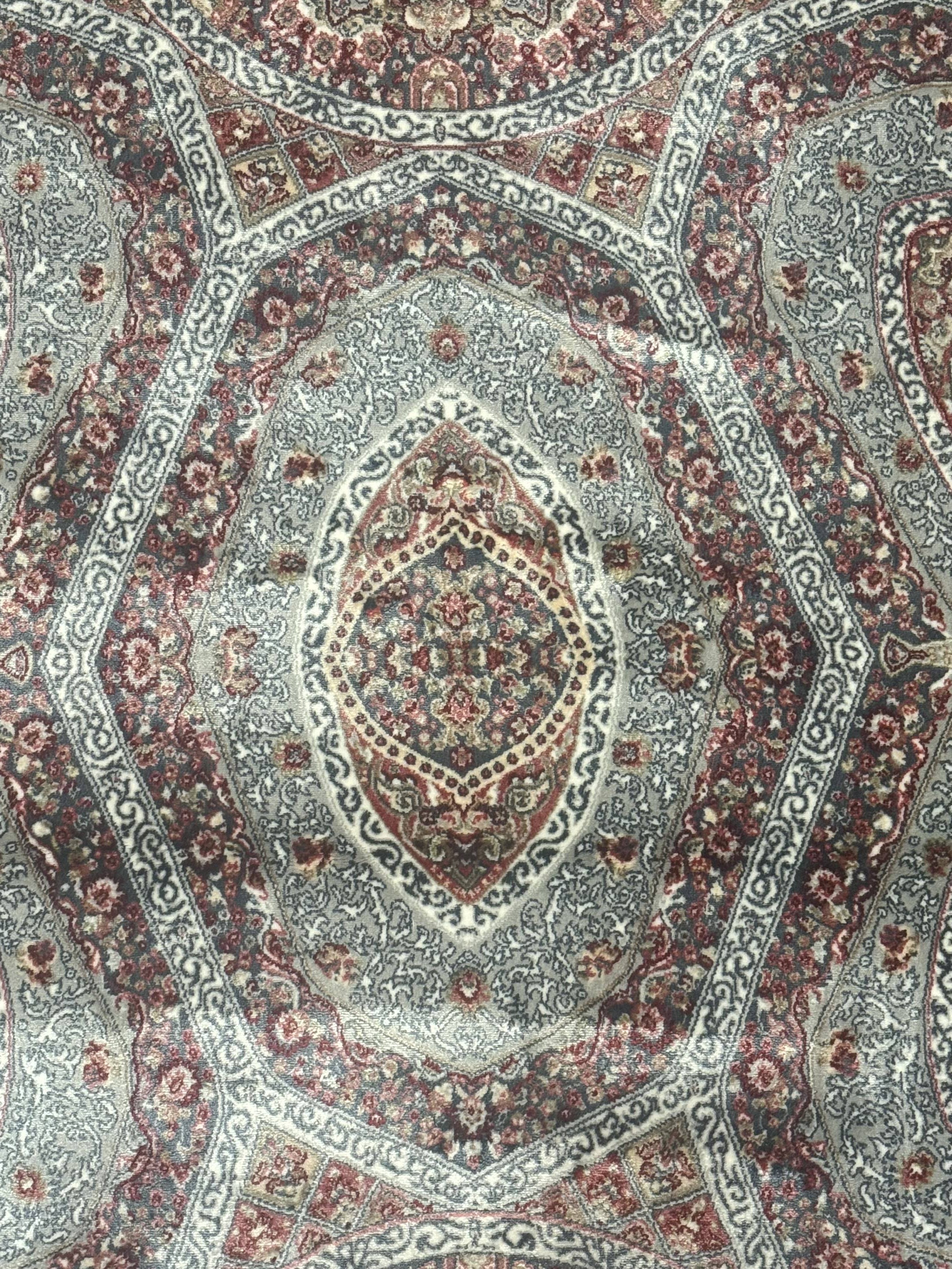 Turkish Silk Runner Rug 2.6 x 13, Blue Runner Rug, Dome Design, Bamboo Silk, New - Jewel Rugs