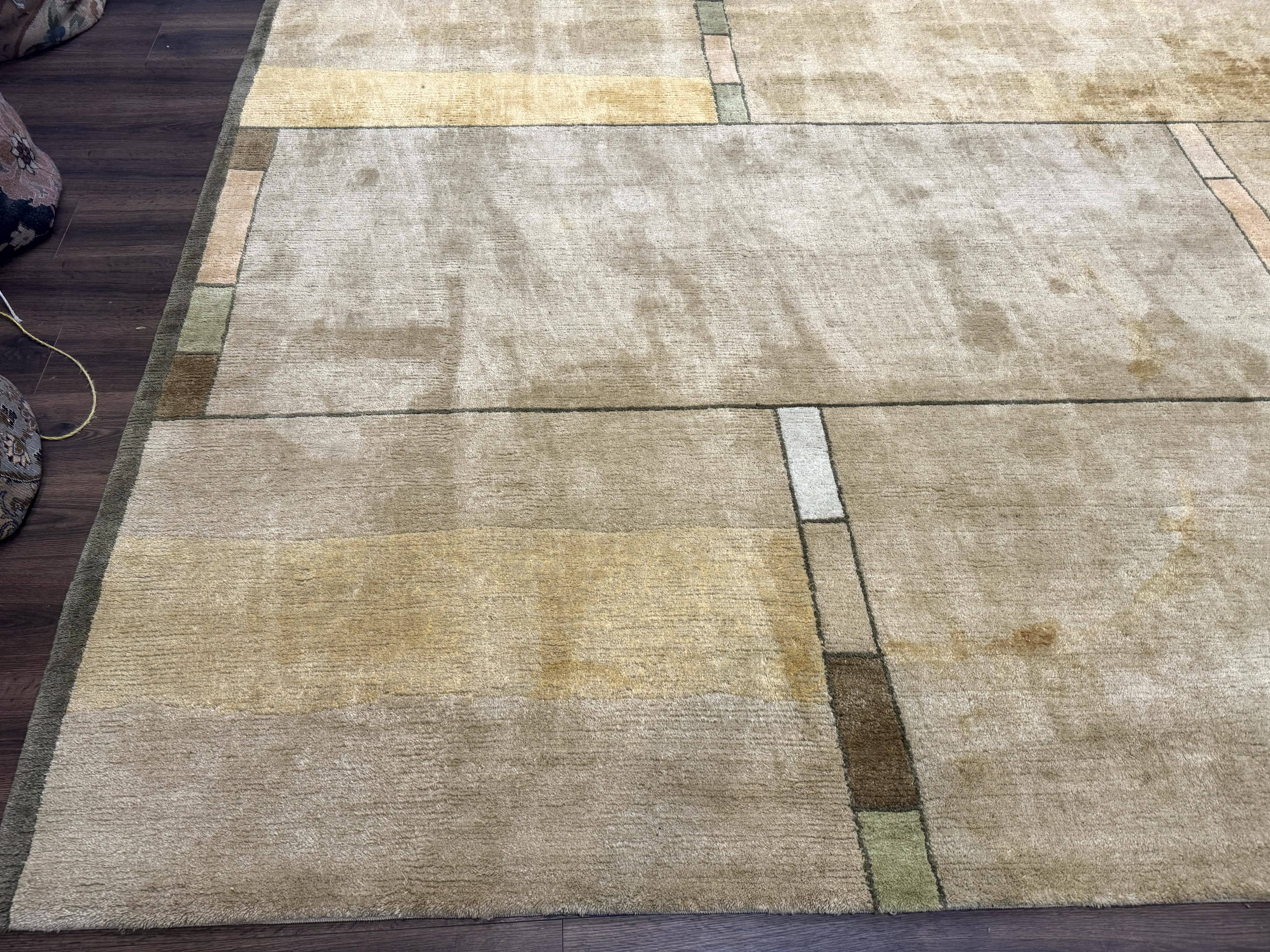 Tufenkian Tibetan Rug 12x16, Handmade Wool Modern Area Rug, Palace Size Carpet - Jewel Rugs