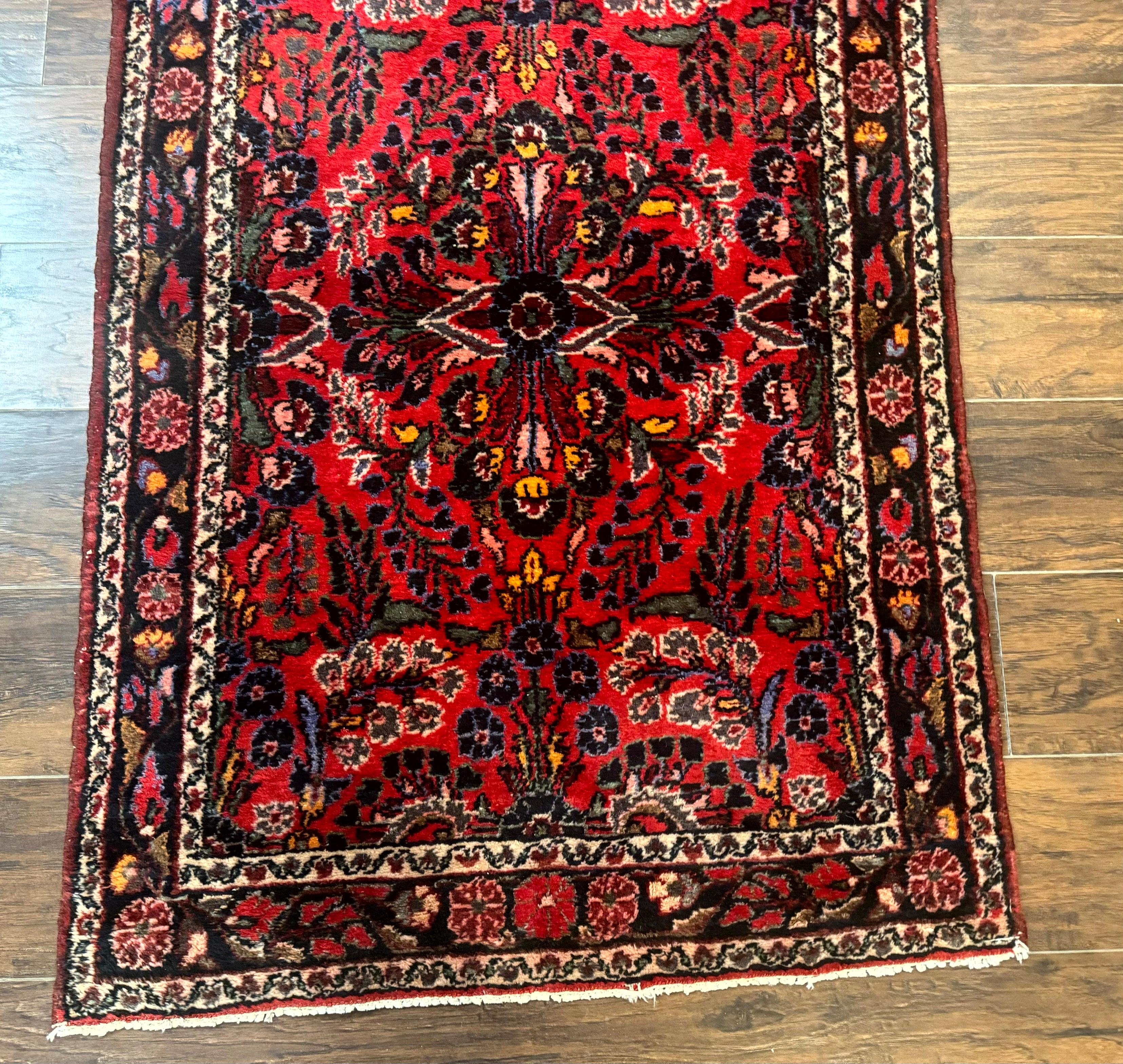 Persian Rug 3x5, Red Tribal Rug, Semi Antique, Wool Rug 3 x 5, Persian Hamadan Rug - Jewel Rugs