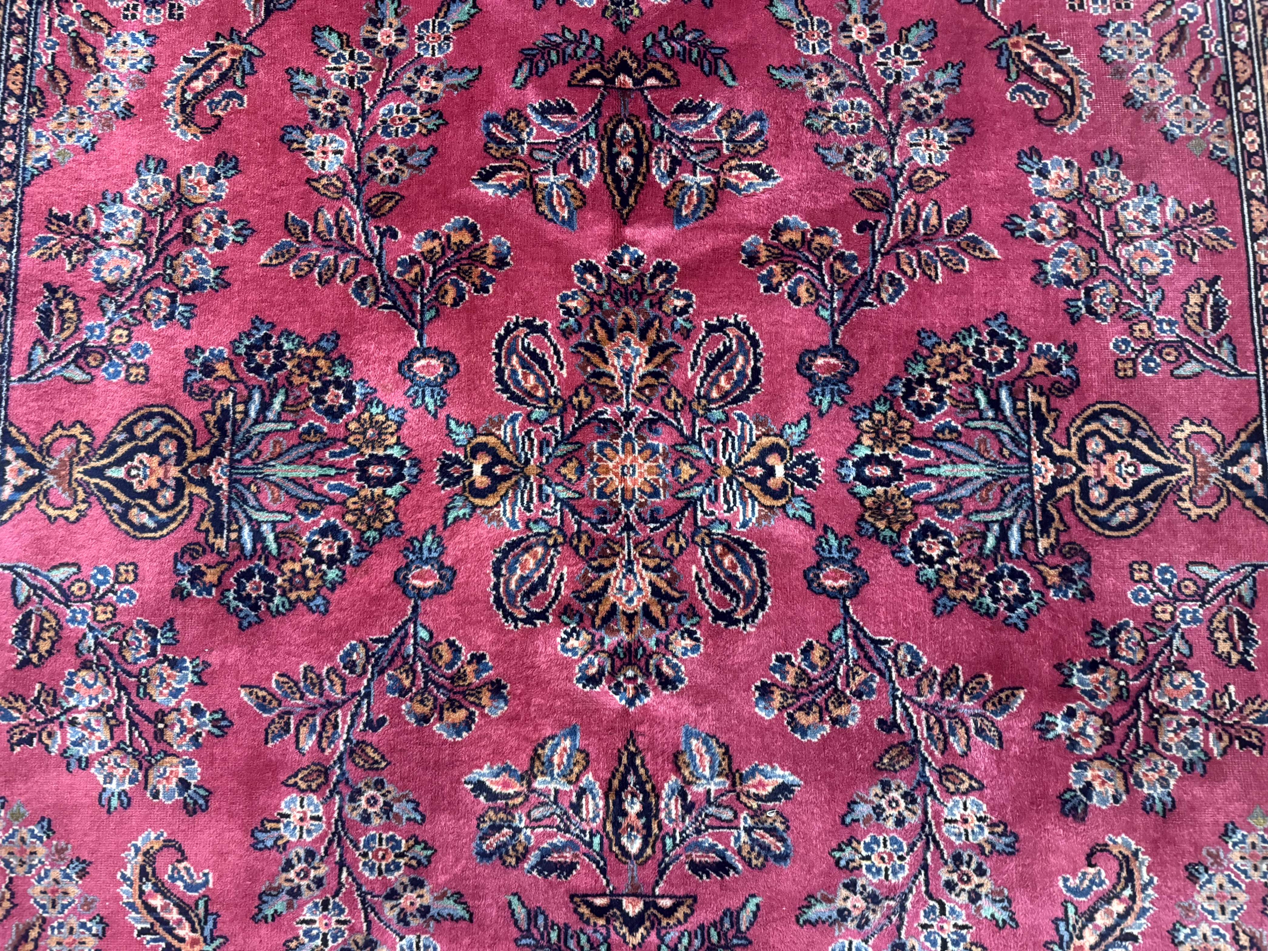 Karastan Rug 8.8 x 12 Antique Sarouk, Wool Pile, Vintage Discontinued - Jewel Rugs