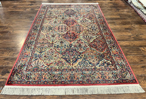 5.9 x 9 Karastan Rug Multicolor Panel Kirman #717, Karastan Carpet 6x9 Multipanel Kirman Oriental, Original 700 Series Vintage Wool Area Rug