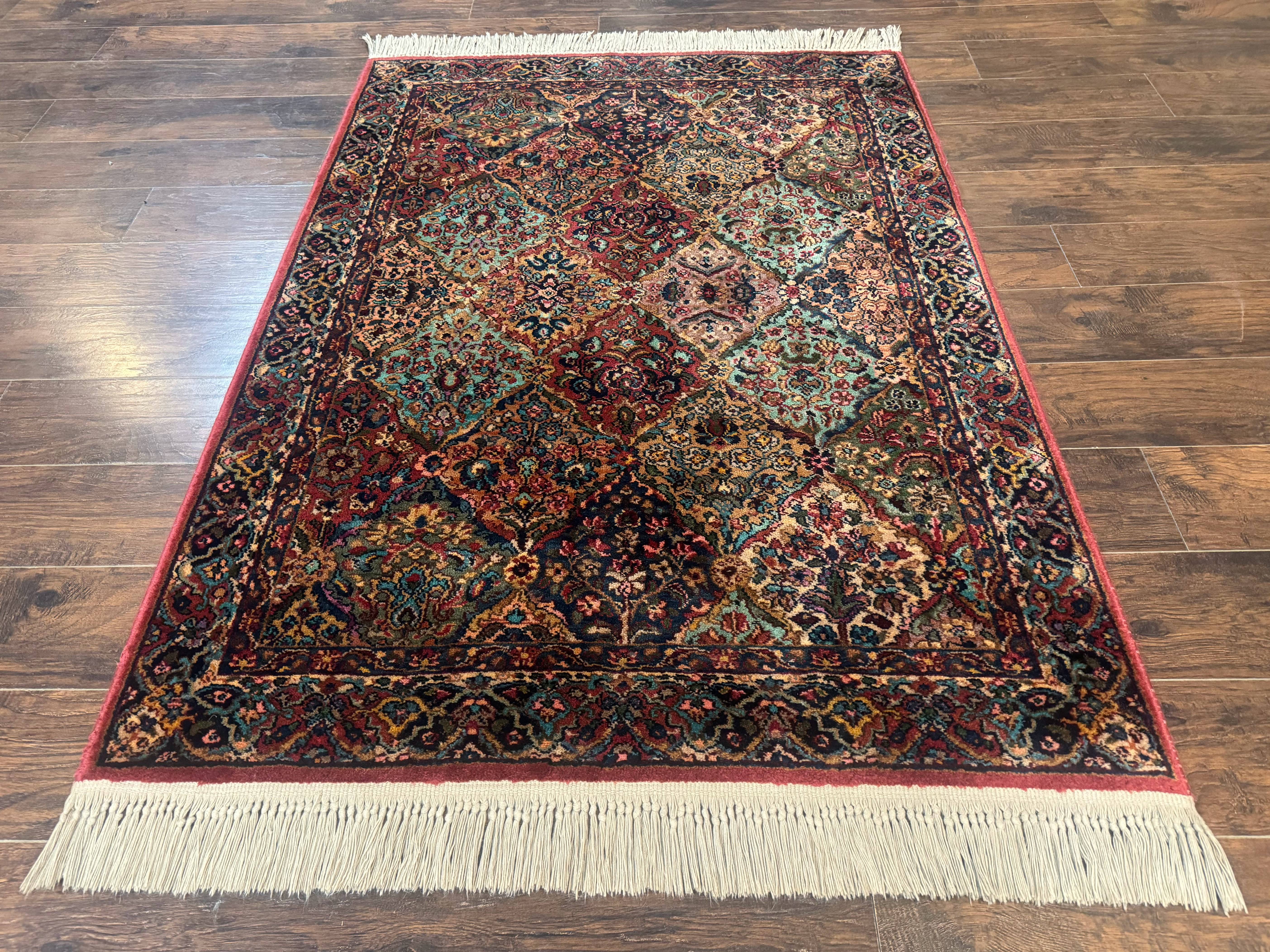Karastan Rug 4x6, Multicolor Panel Kirman #717, Wool Original 700 Series Vintage - Jewel Rugs