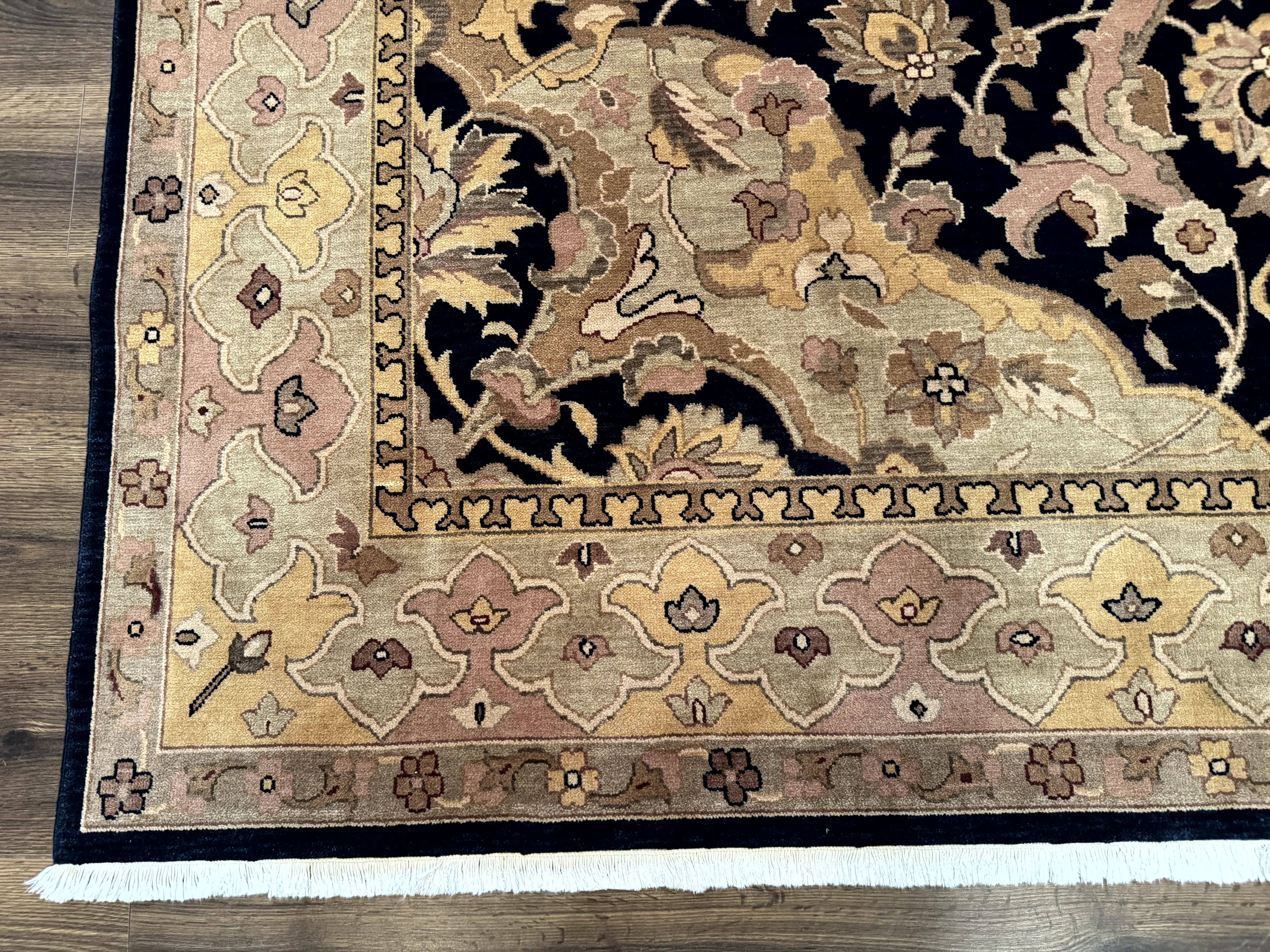 Handmade Wool Rug 8x10, Black & Dark Beige, Nourison, Traditional Rug - Jewel Rugs