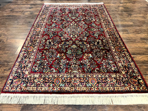 Karastan Rug 5.9 x 9 Red Sarouk Rug #785, Karastan Wool Rug, Karastan Carpet, Original 700 Series Vintage Karastan Oriental Rug Discontinued