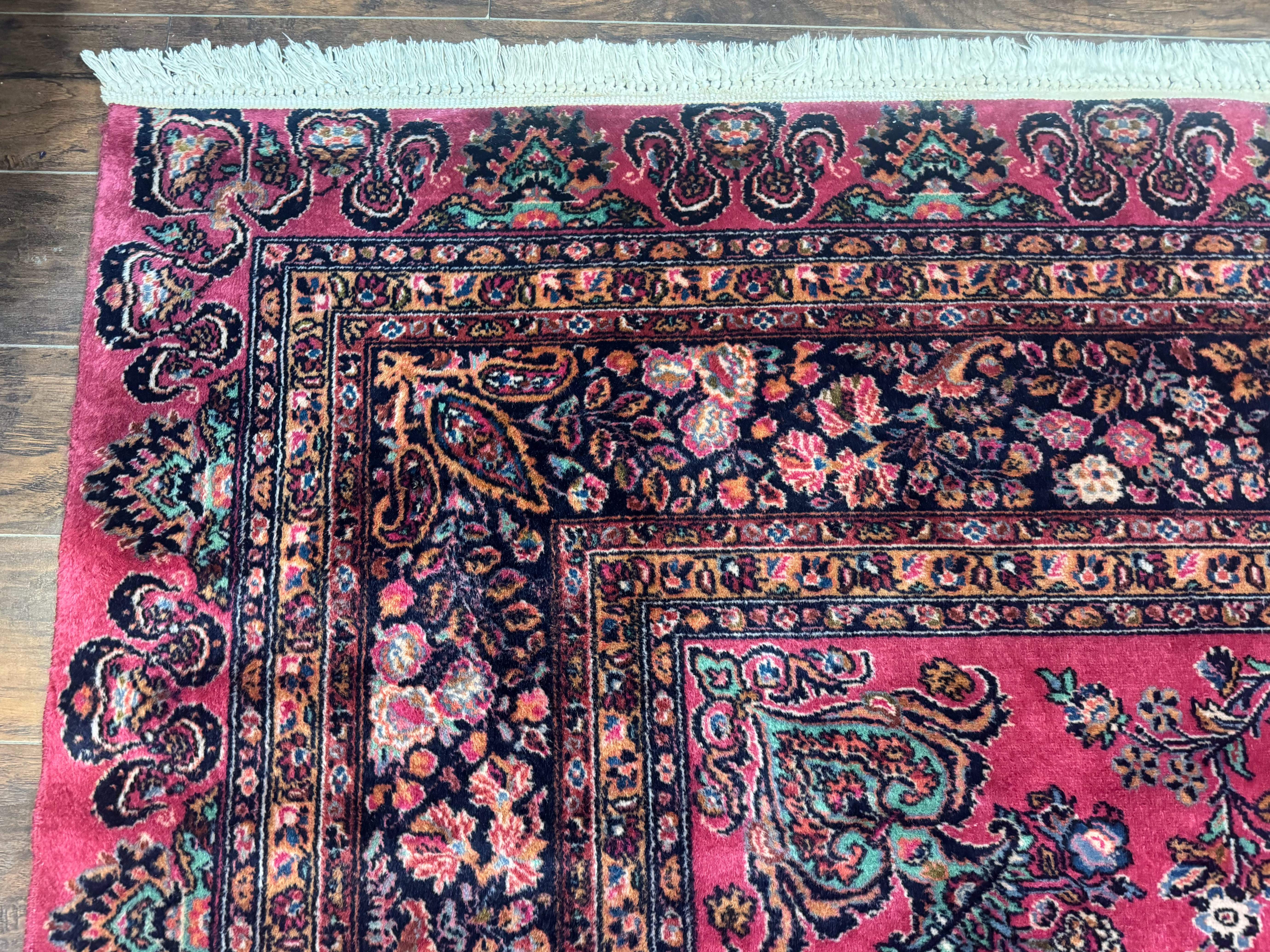 Karastan Rug 8.8 x 12 Antique Sarouk, Wool Pile, Vintage Discontinued - Jewel Rugs