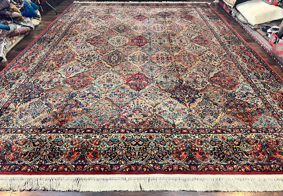 Karastan Multicolor Panel Kirman Rug 717, Wool Karastan Rug 11 x 16