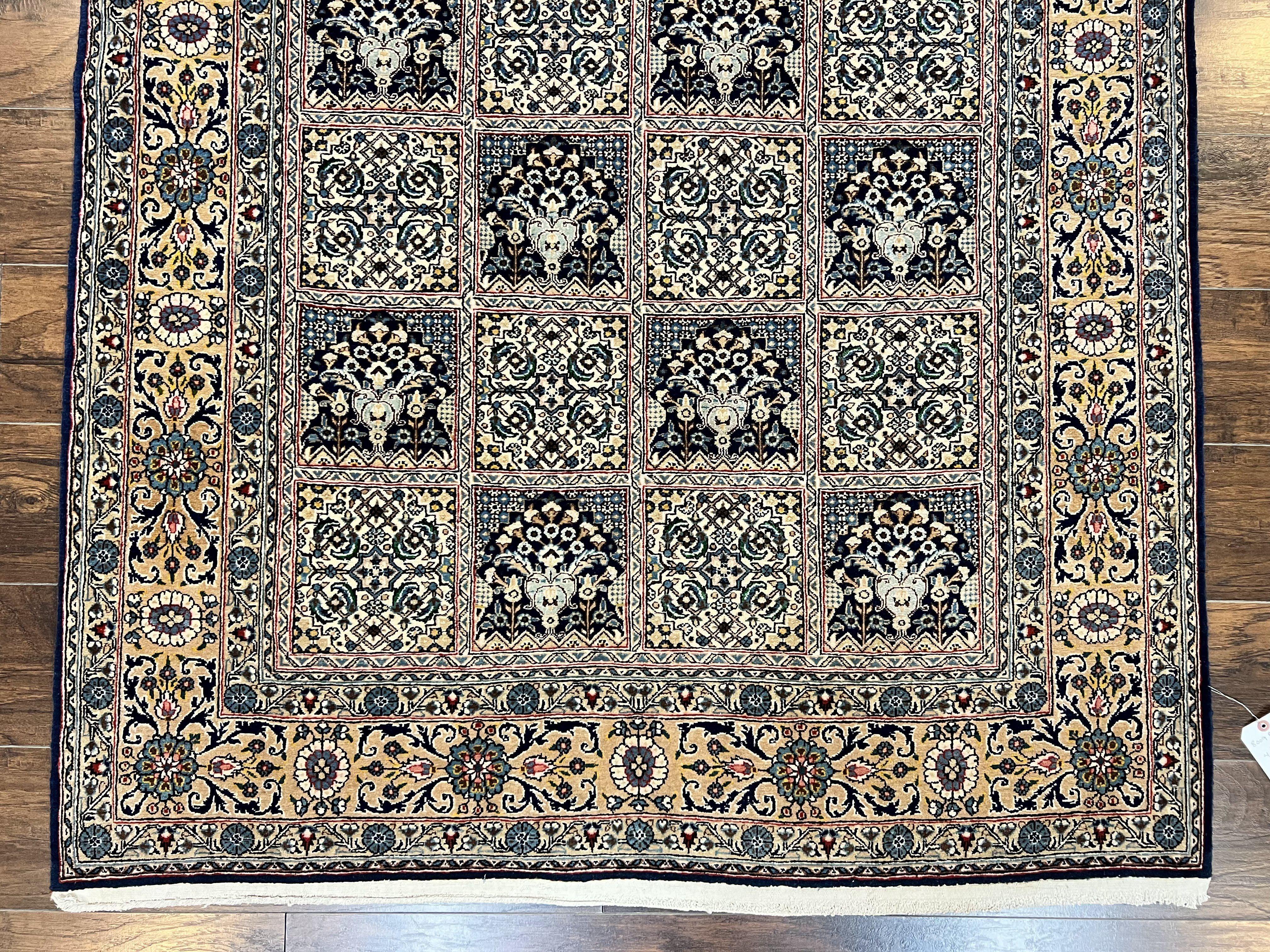 Persian Qum Rug 5x7, Panel Design Oriental Carpet, Multicolor, Hand Knotted Wool Vintage Traditional Rug, Medium Size 5 x 7 ft, Fine Rug - Jewel Rugs