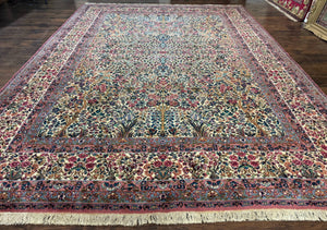Karastan Rug 9x12, Lanamar Kirman #5519, Wool Karastan Carpet, Antique Floral Karastan Rug, Tree of Life Design Rug, Traditional Rug