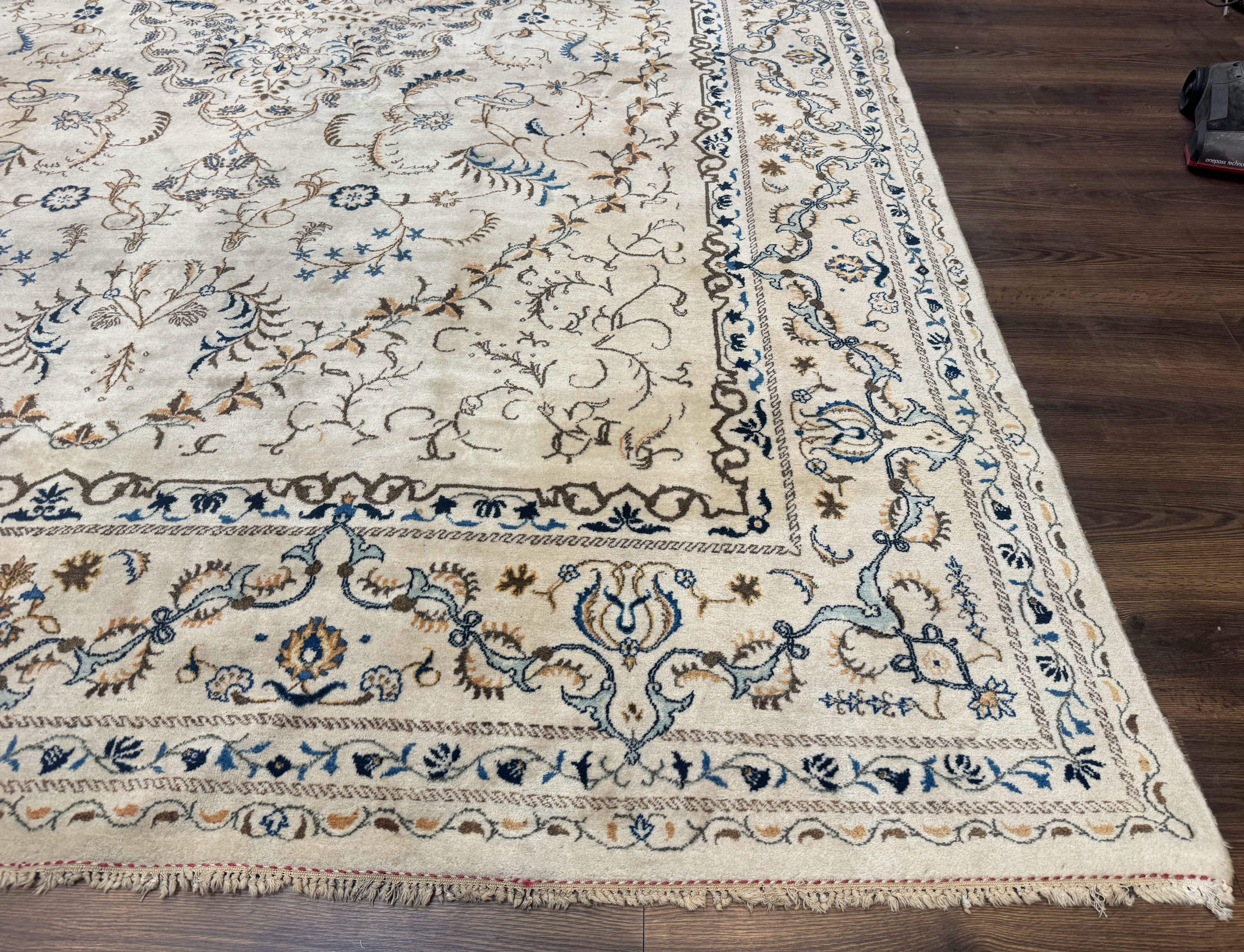 Persian Kashan Rug 9x13, Light Colors, Fine, Vintage, Hand Knotted, Wool - Jewel Rugs