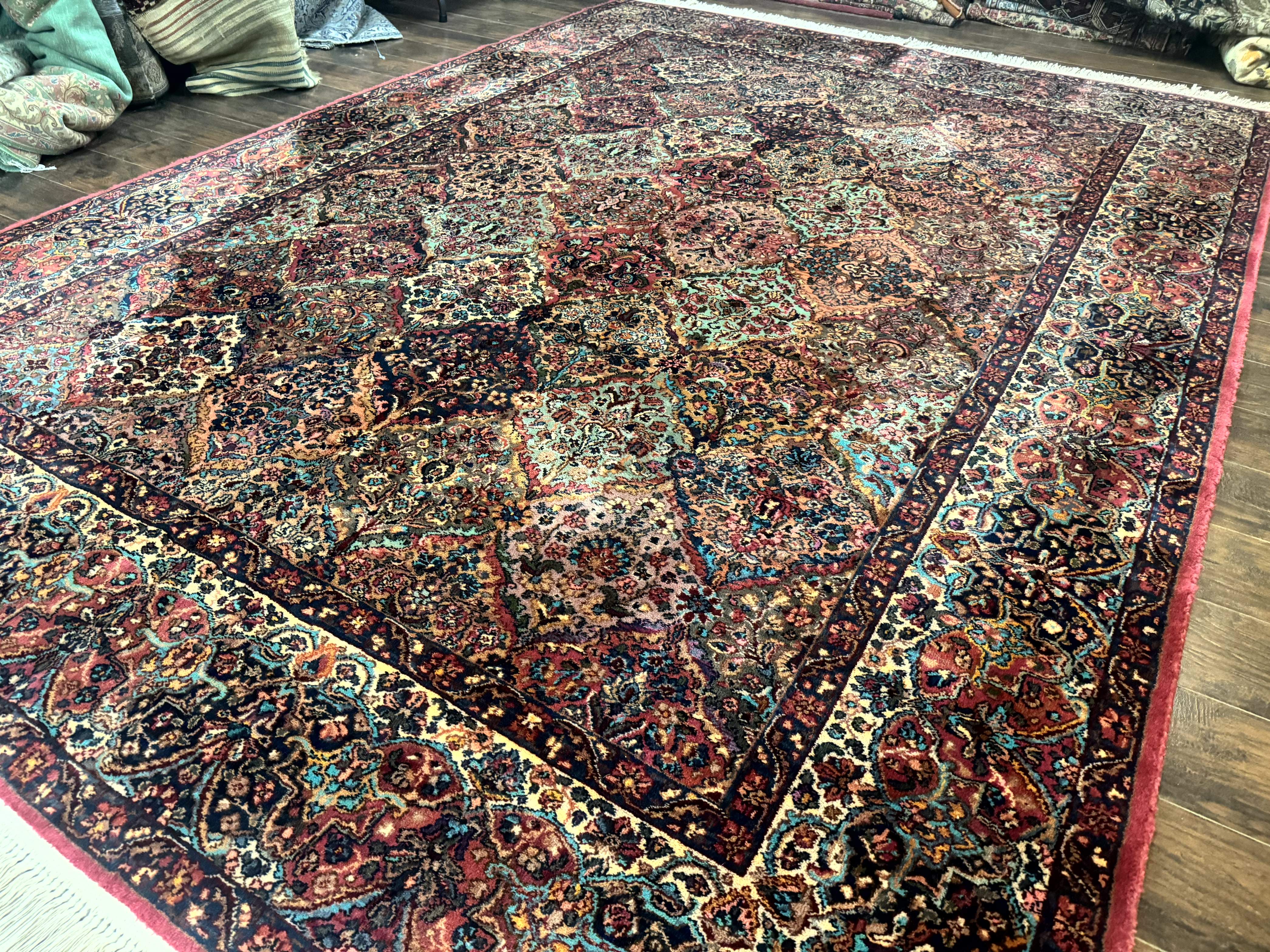 8.8 x 12 Karastan Multicolor Kirman Rug #717 - Vintage Wool Carpet - Jewel Rugs