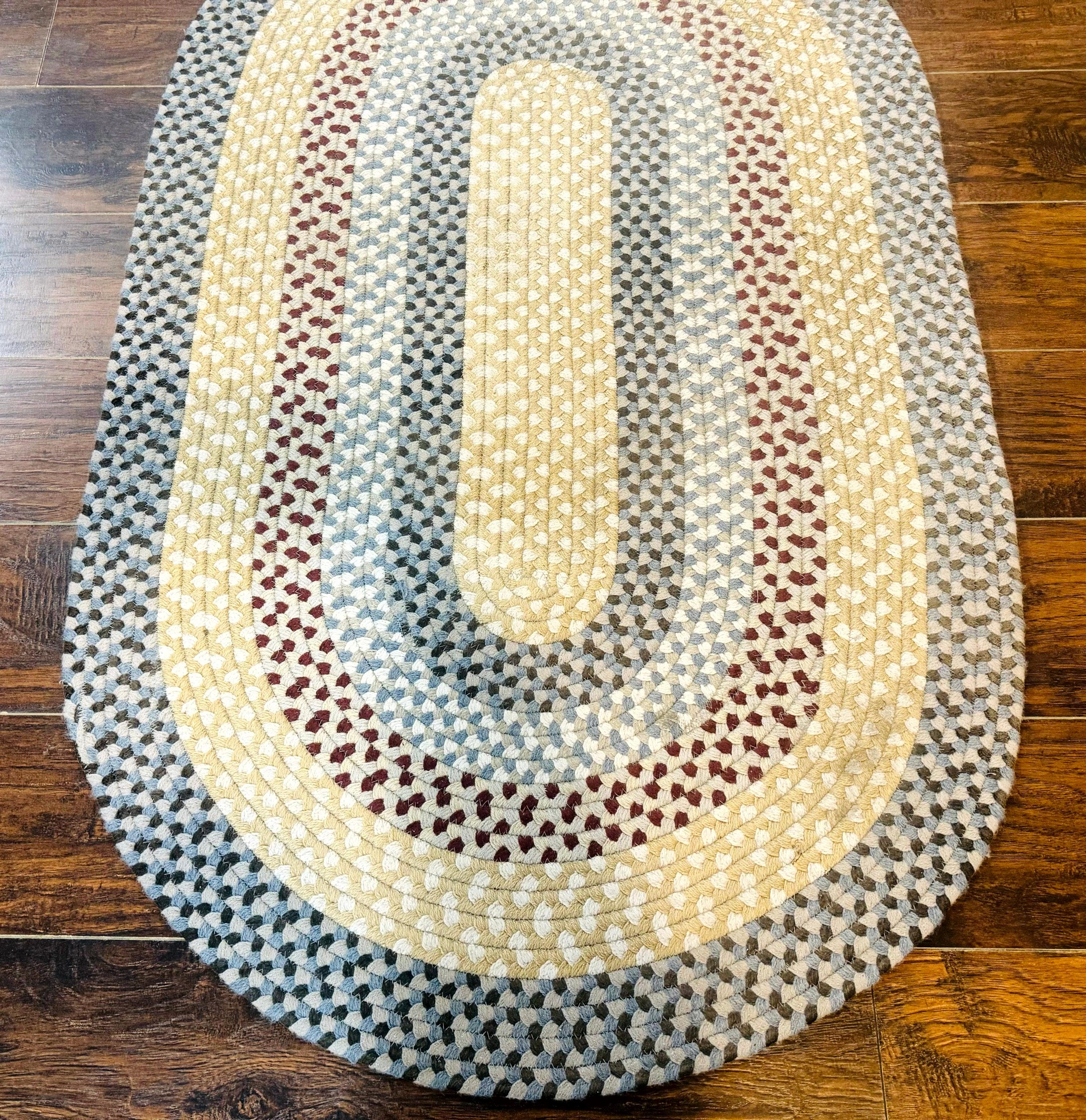 American Braided Oval Rug 3x5, Multicolor, Vintage - Jewel Rugs