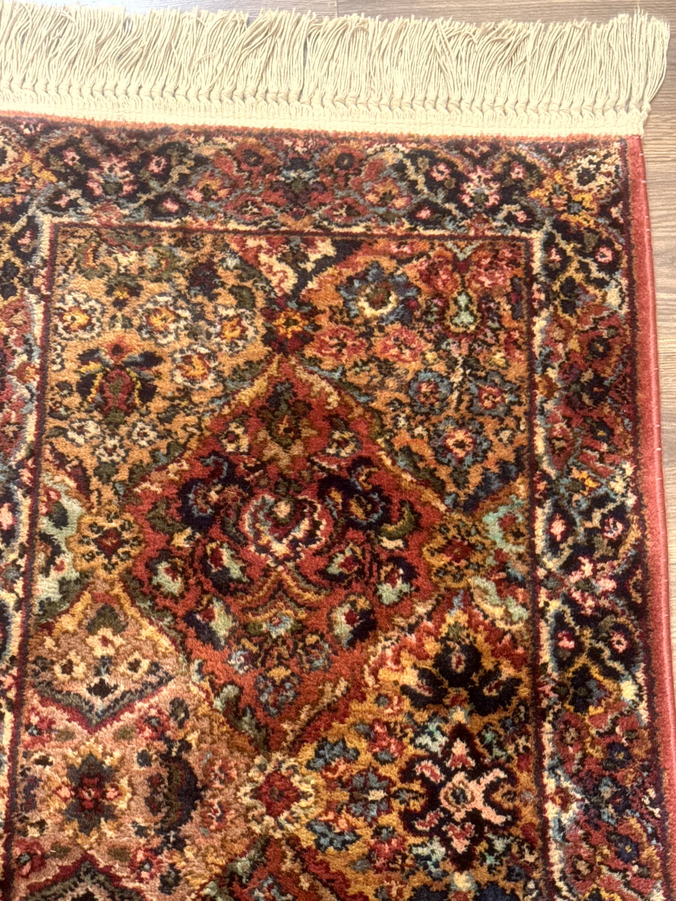 Karastan Rug 2x4 Multicolor Panel Kirman #717, Original 700 Series, Wool Pile Vintage Discontinued - Jewel Rugs