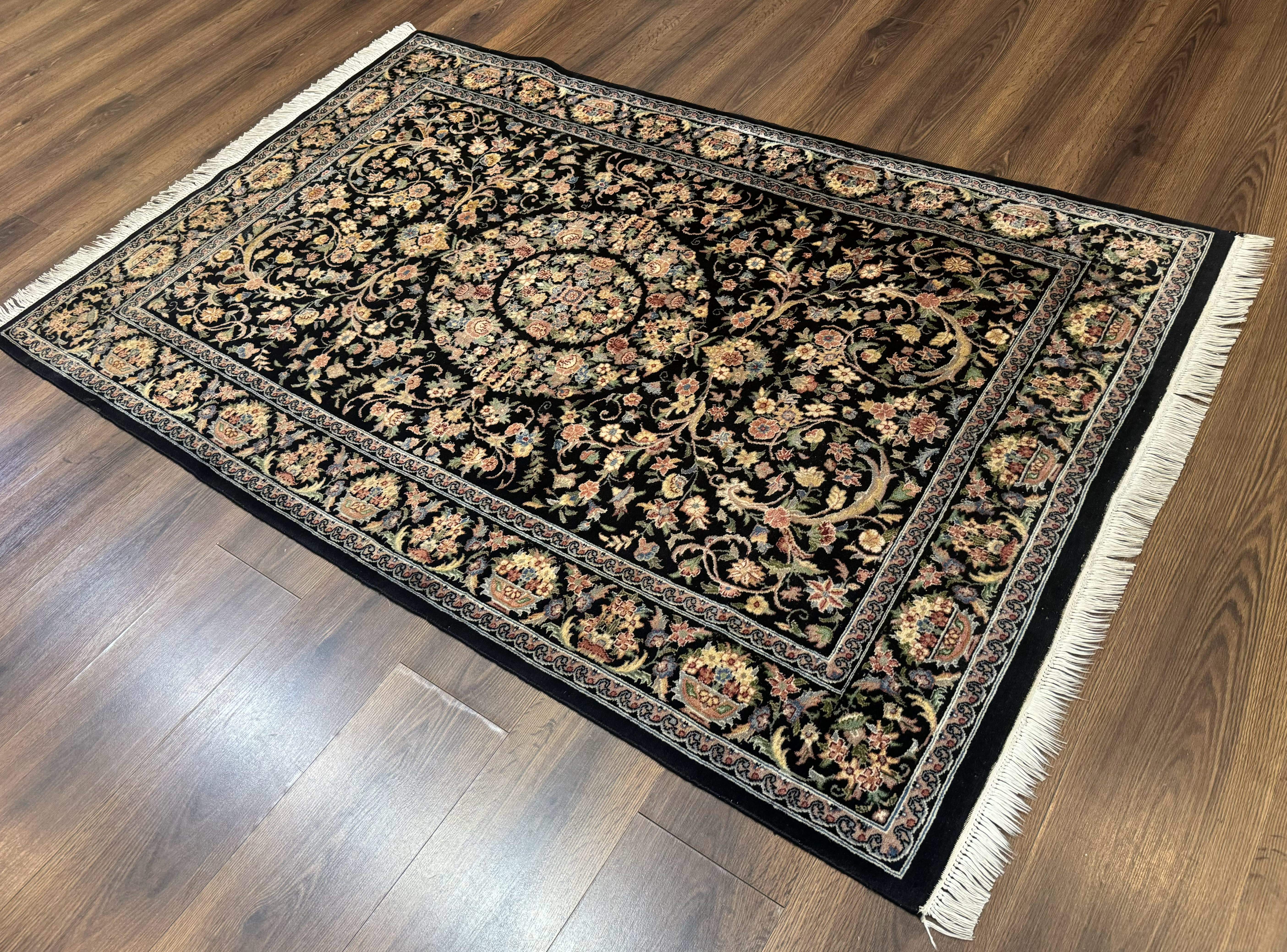 Sino Persian Rug 4x6, Very Fine 260 KPSI, Floral Medallion, Hand Knotted Wool Carpet - Jewel Rugs