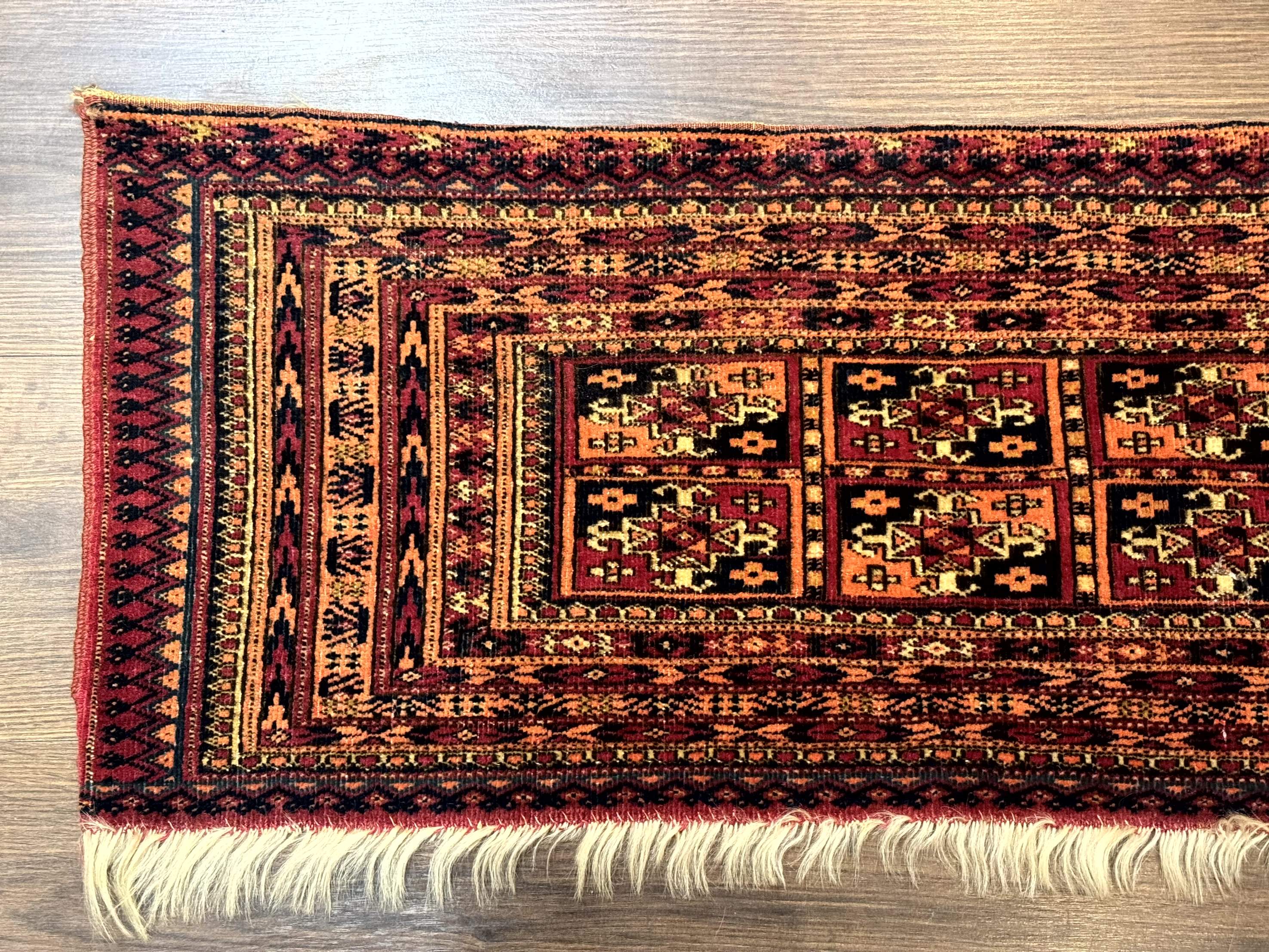 Antique Persian Turkoman Mafresh Rug 1x4, Wool, Tribal Collectible - Jewel Rugs
