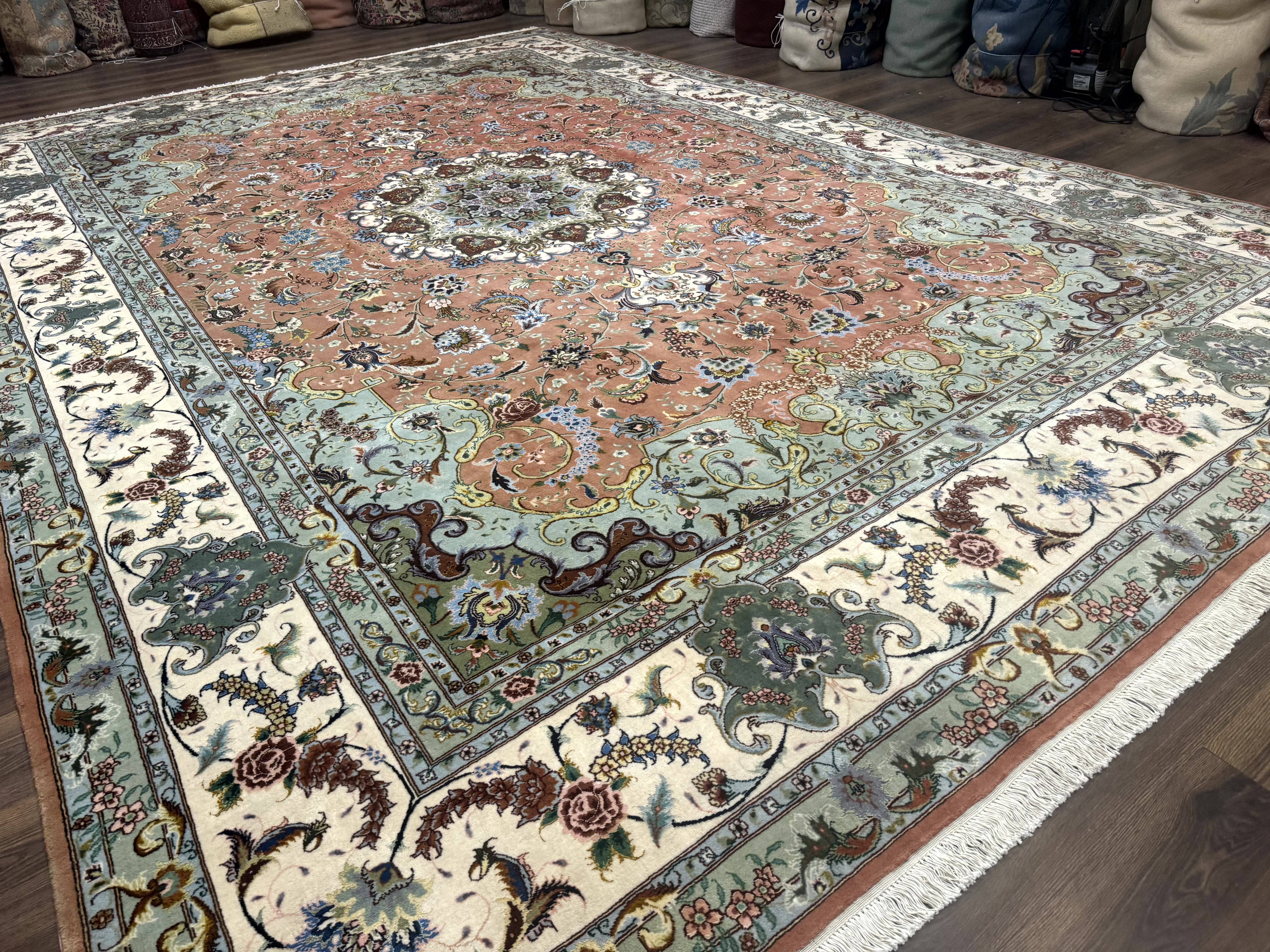 Palace Size Persian Tabriz Rug 12x17, Medallion Carpet, Fine 250 KPSI, Stunning - Jewel Rugs