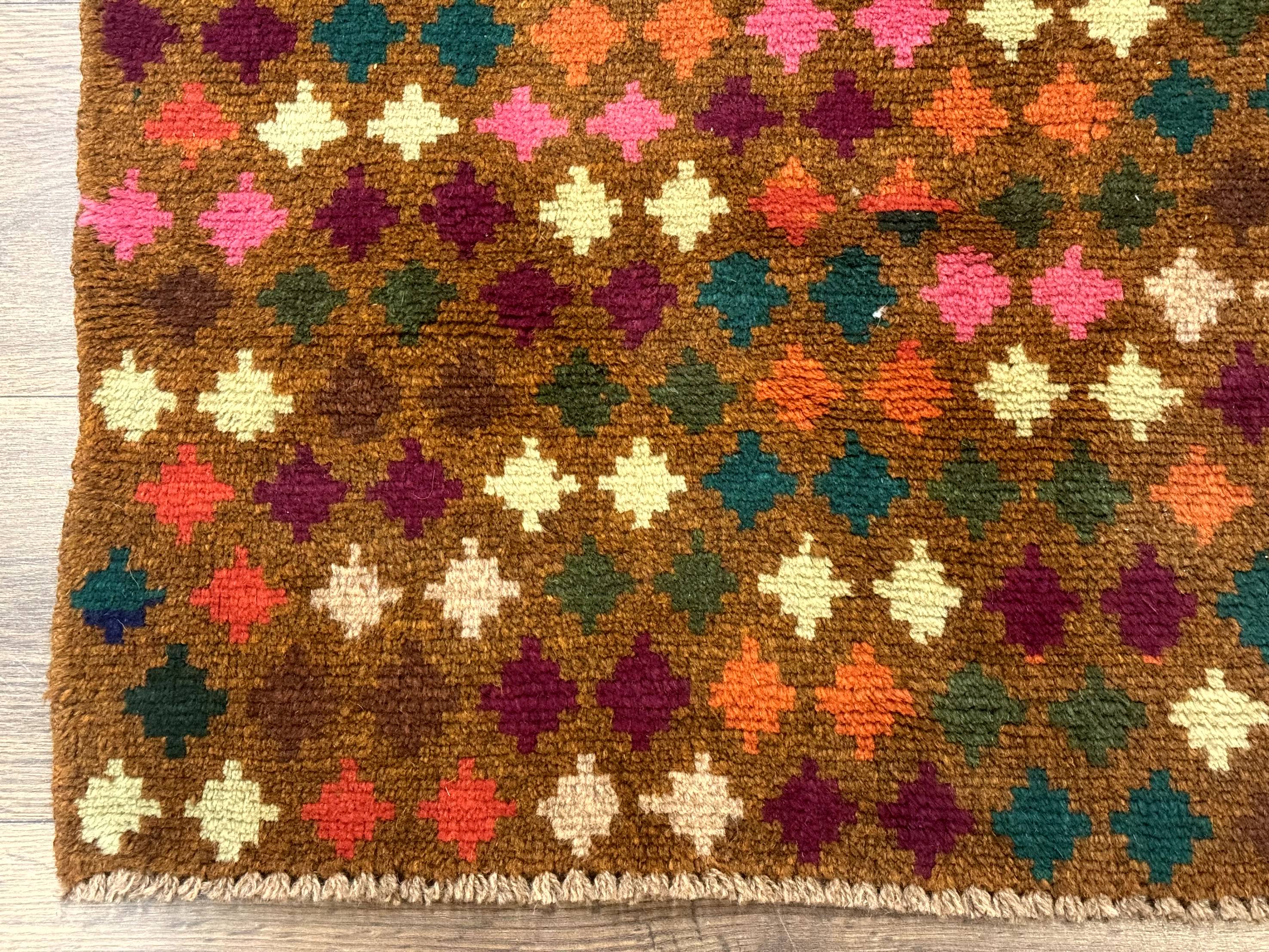 Colorful Afghan Balouch Rug 3x4, Vintage Handmade Wool Carpet - Jewel Rugs